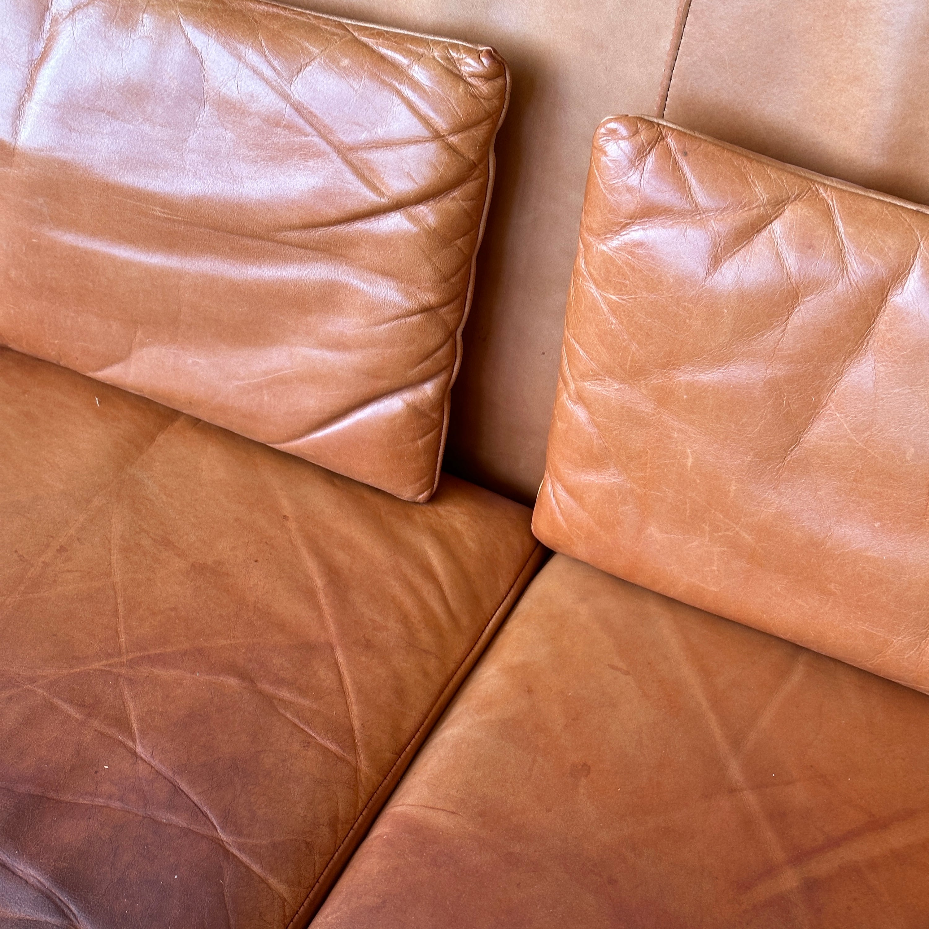 Fiftyish Wingback Leather Sofa by Vladimir Kagan for American Leather