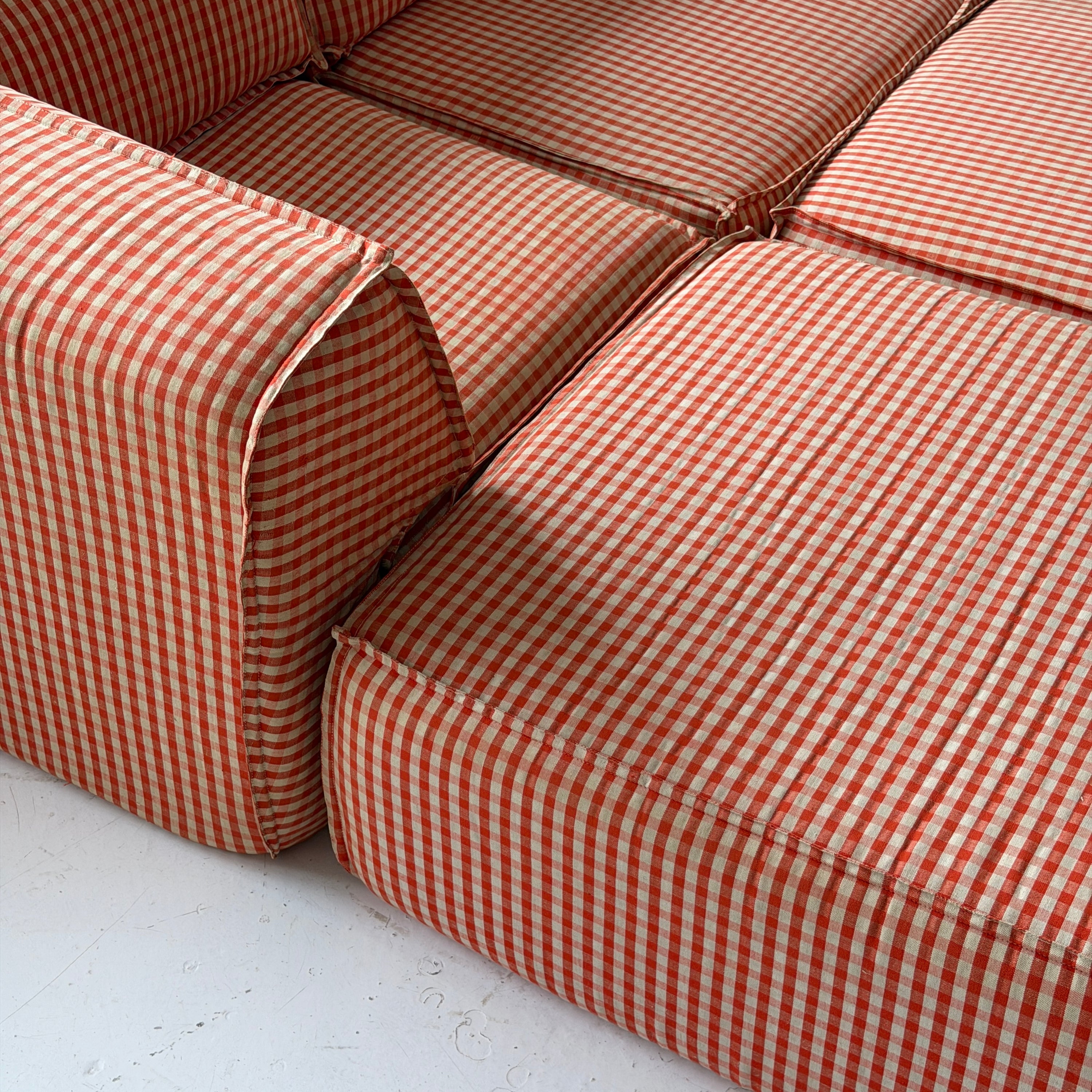 Playpen Sectional by Hans Hopfer for Roche Bobois in Gingham