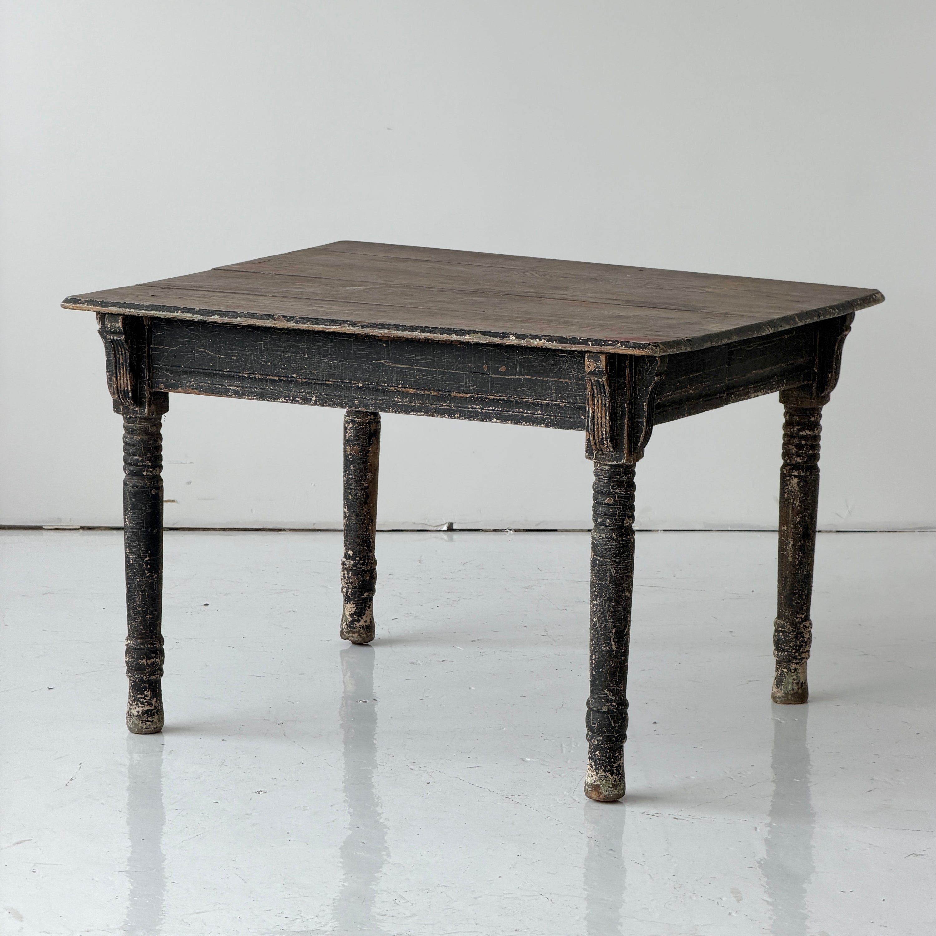 Primitive Painted Square Antique Dining Table