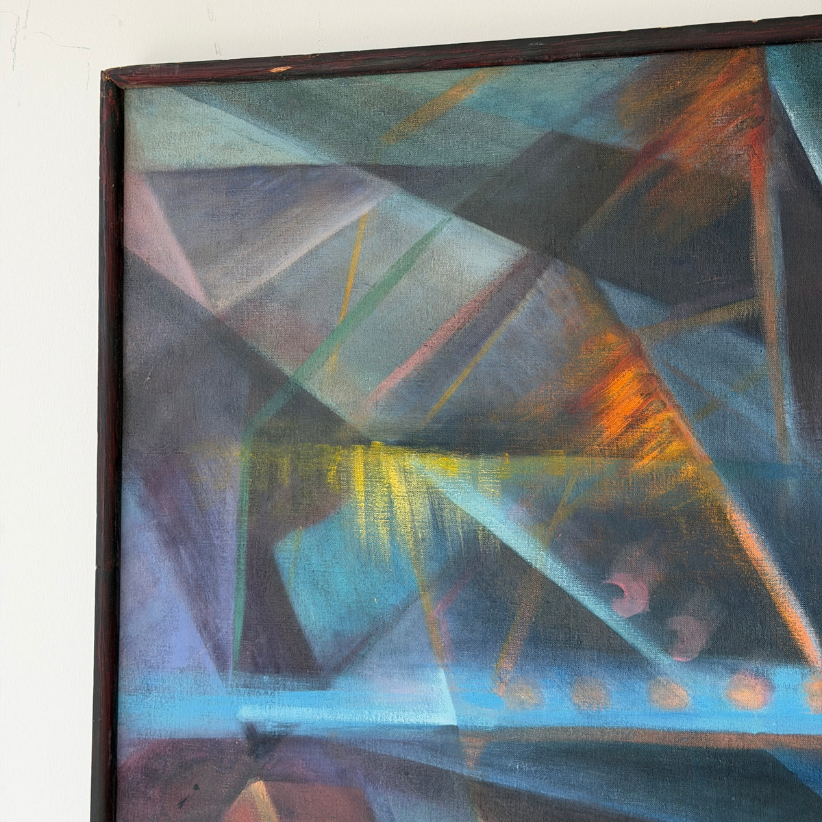 Abstract Oil Pastel on Canvas Painting