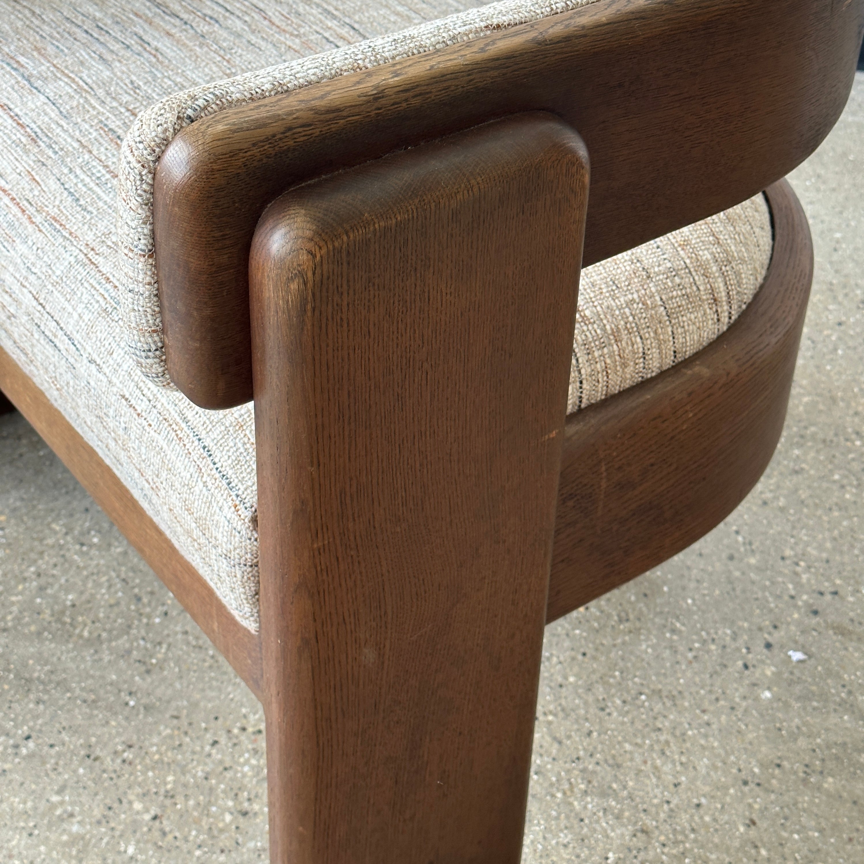 Chunky Oak Lounge Chair by Jens Risom for Marble Furniture