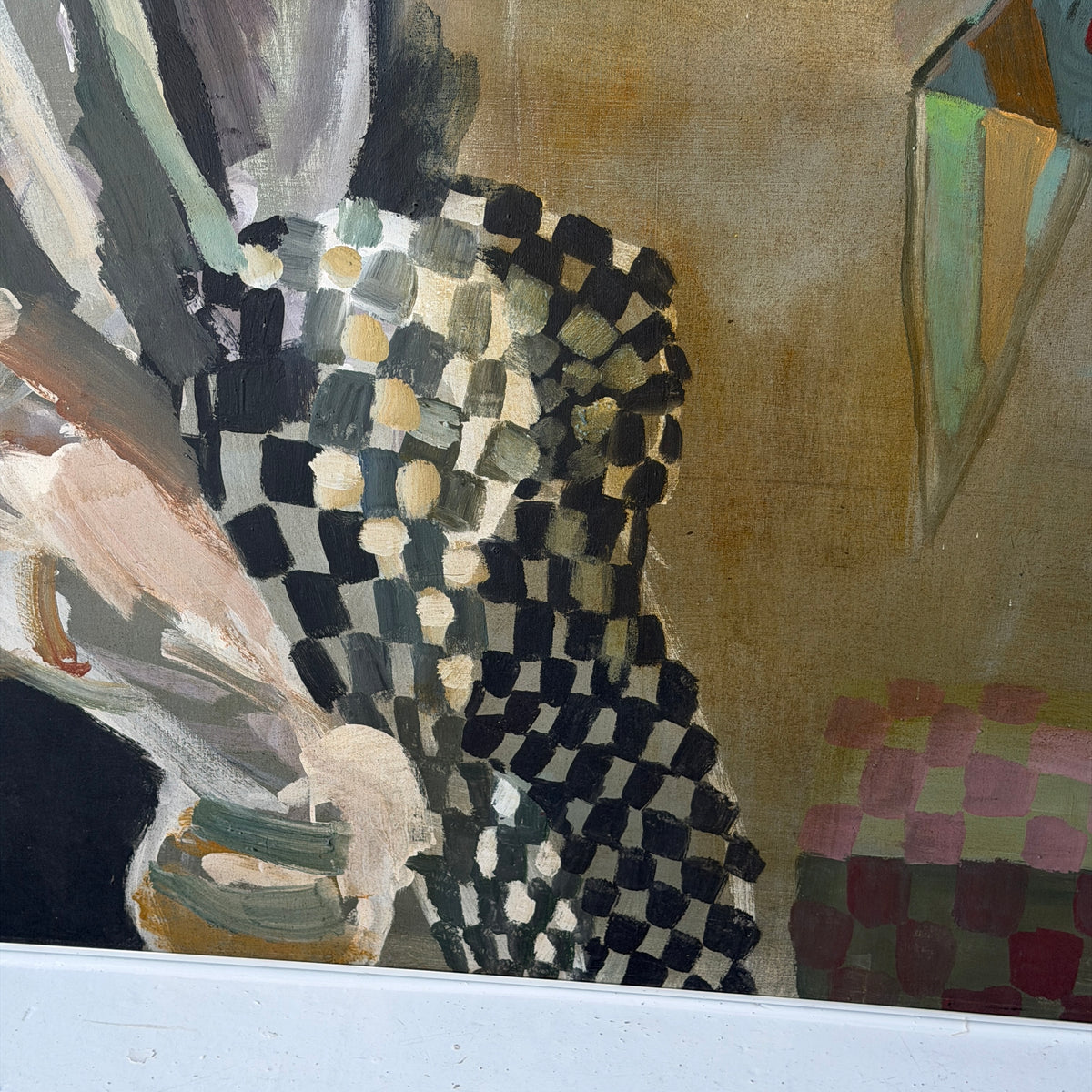 Monumental Figural Abstract Acrylic on Canvas Painting
