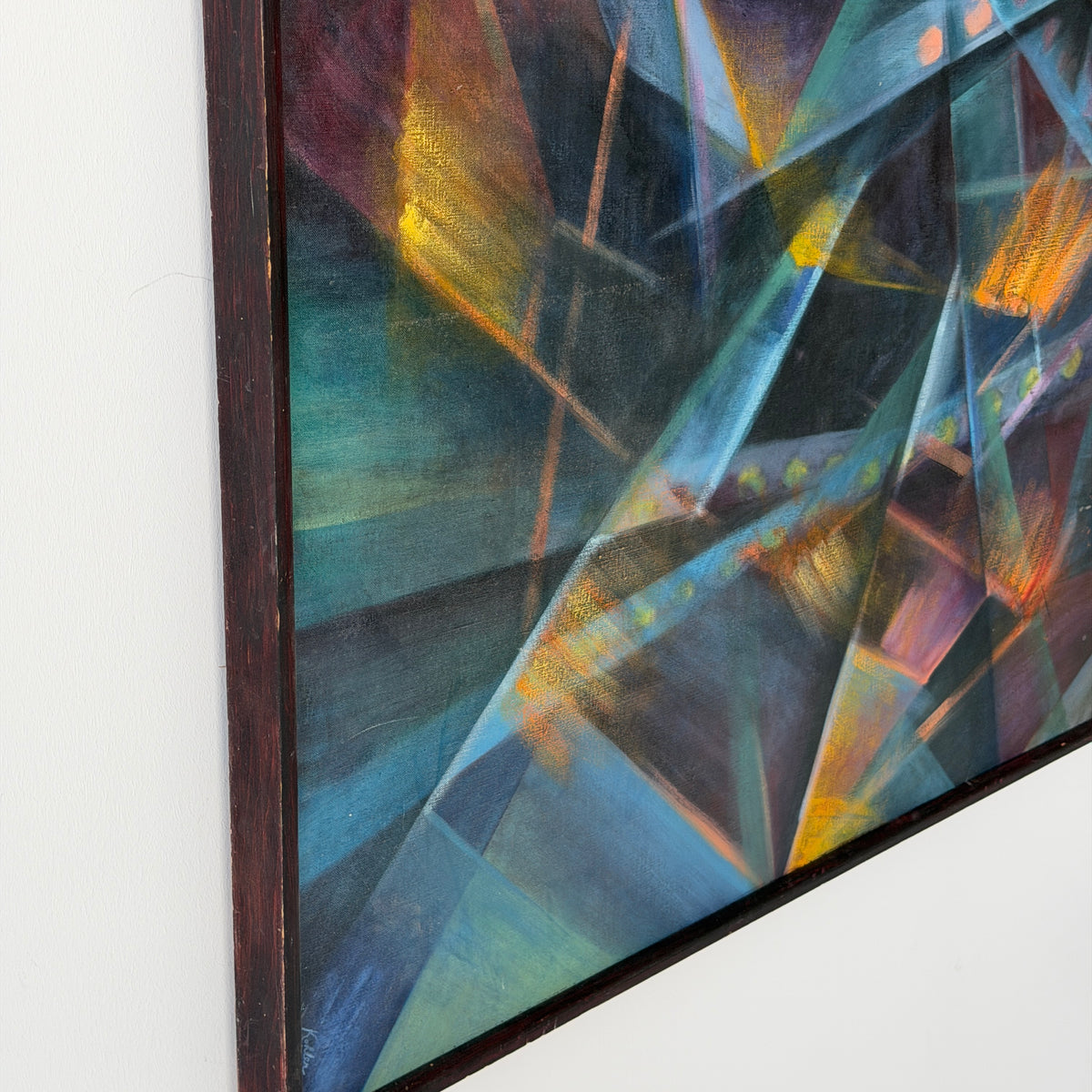 Abstract Oil Pastel on Canvas Painting