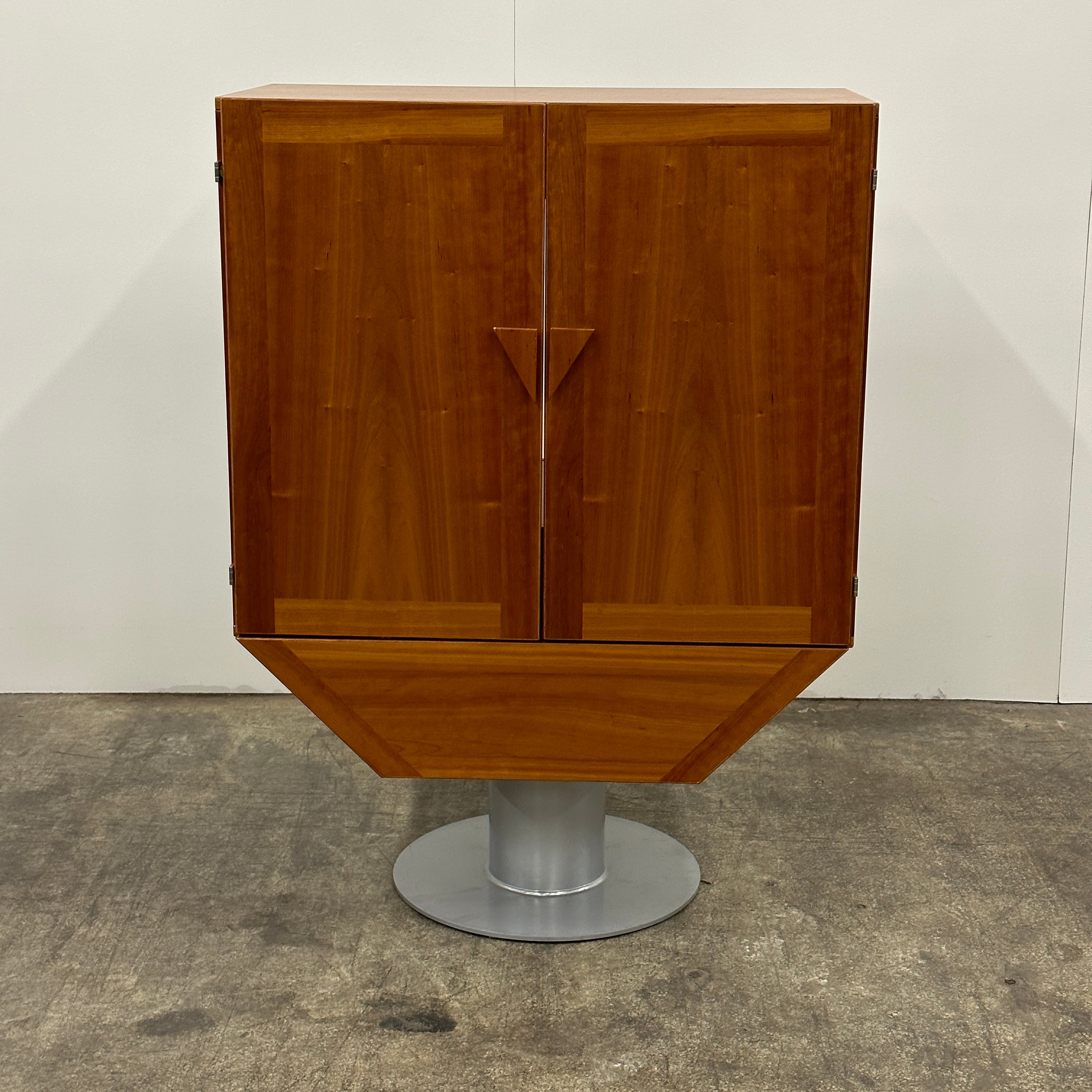 Rotating Danish Teak Bar Cabinet