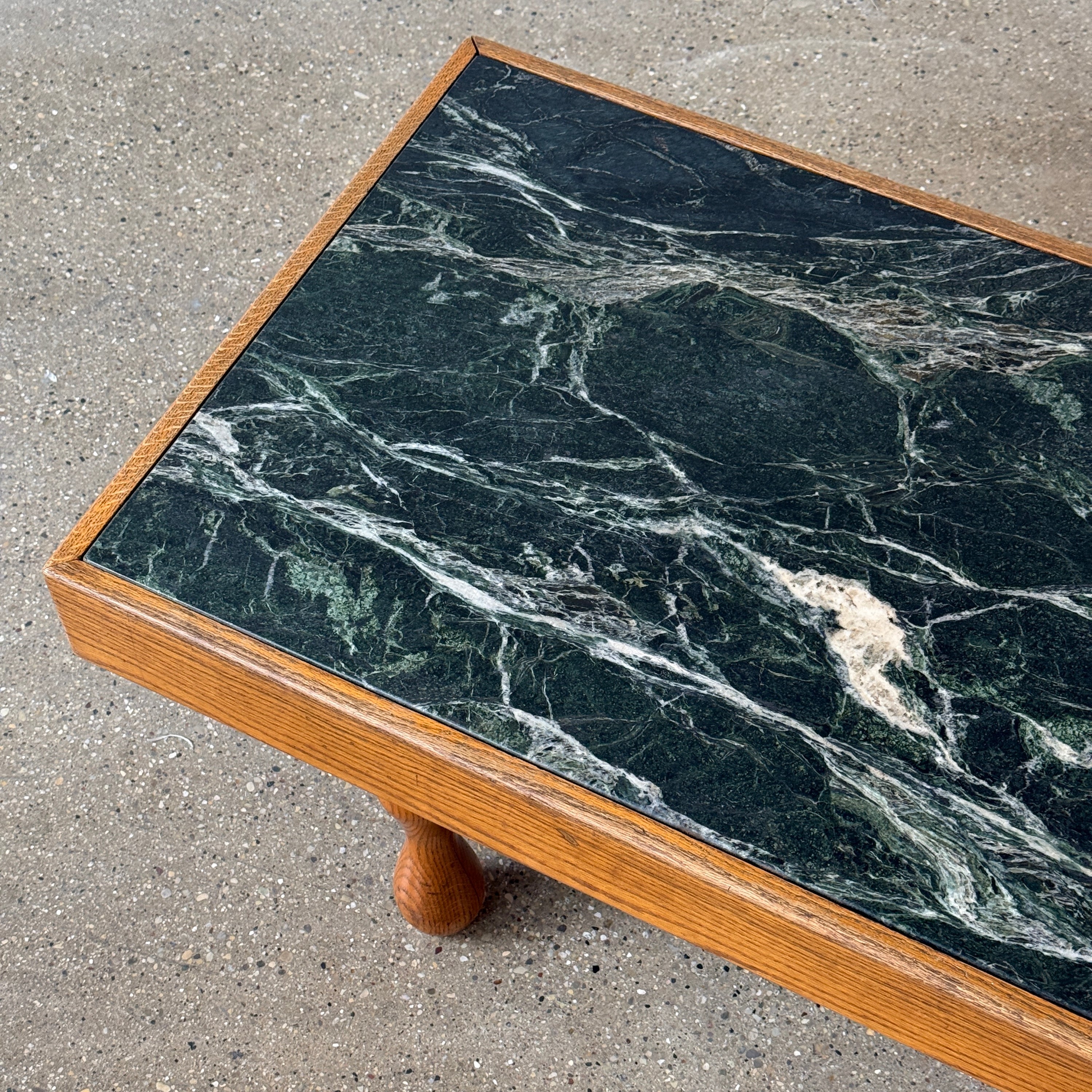 Green Marble Oak Coffee Table