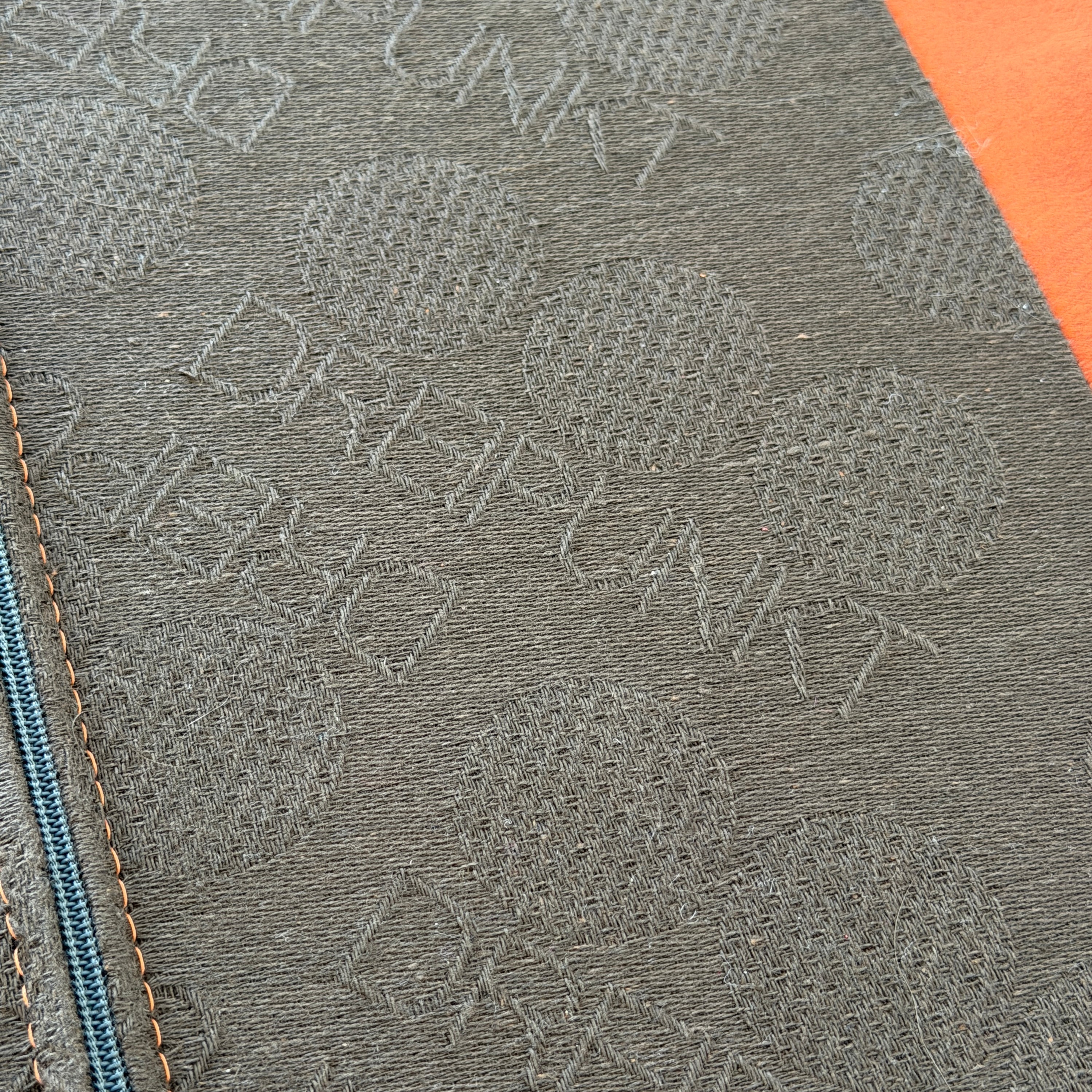 German Orange Leather Lounge Chairs + Ottoman by Dreipunkt