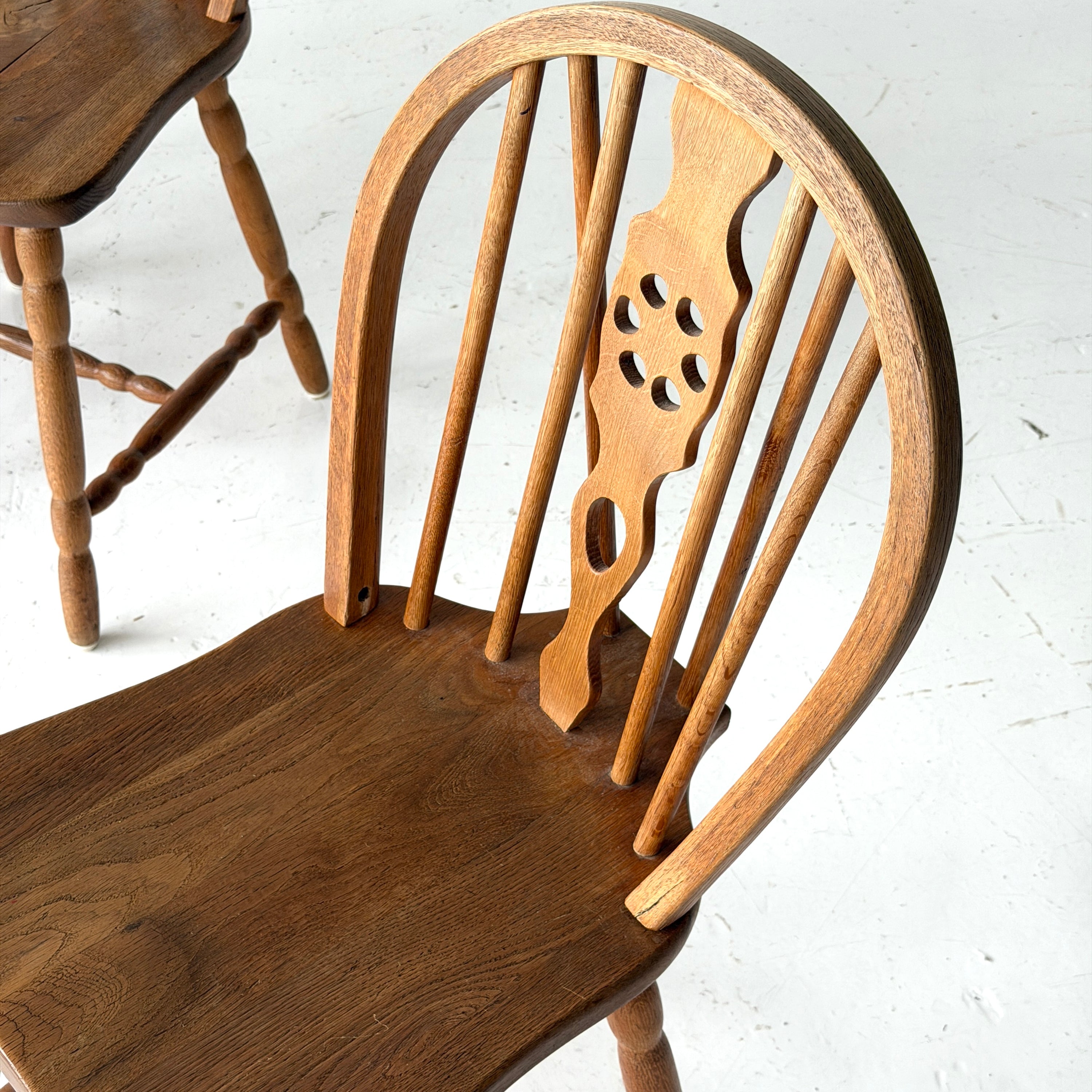 Scandinavian Oak Spindle Back Dining Chairs