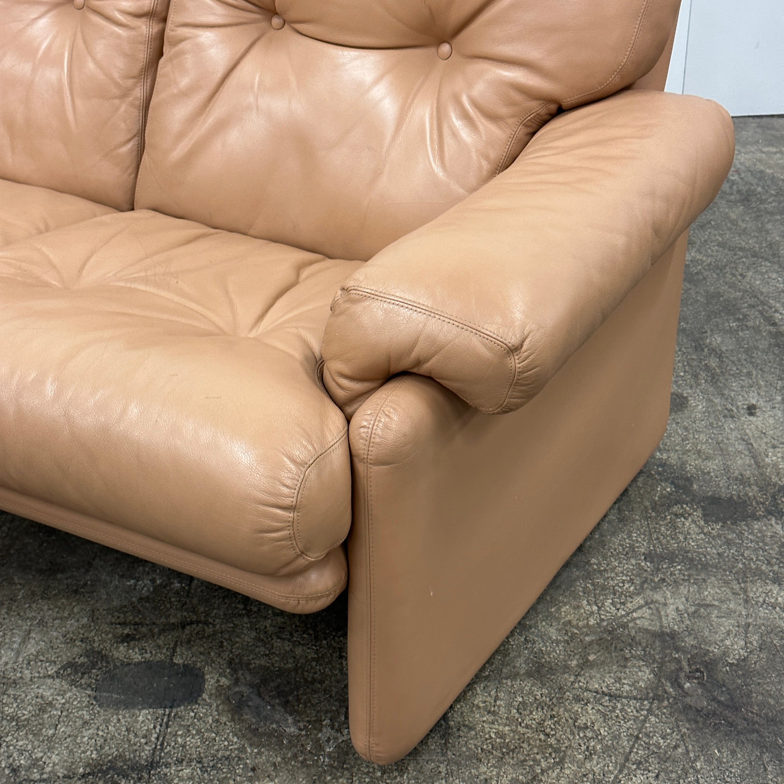 Coronado Settee in Leather by Tobia Scarpa for B&B Italia