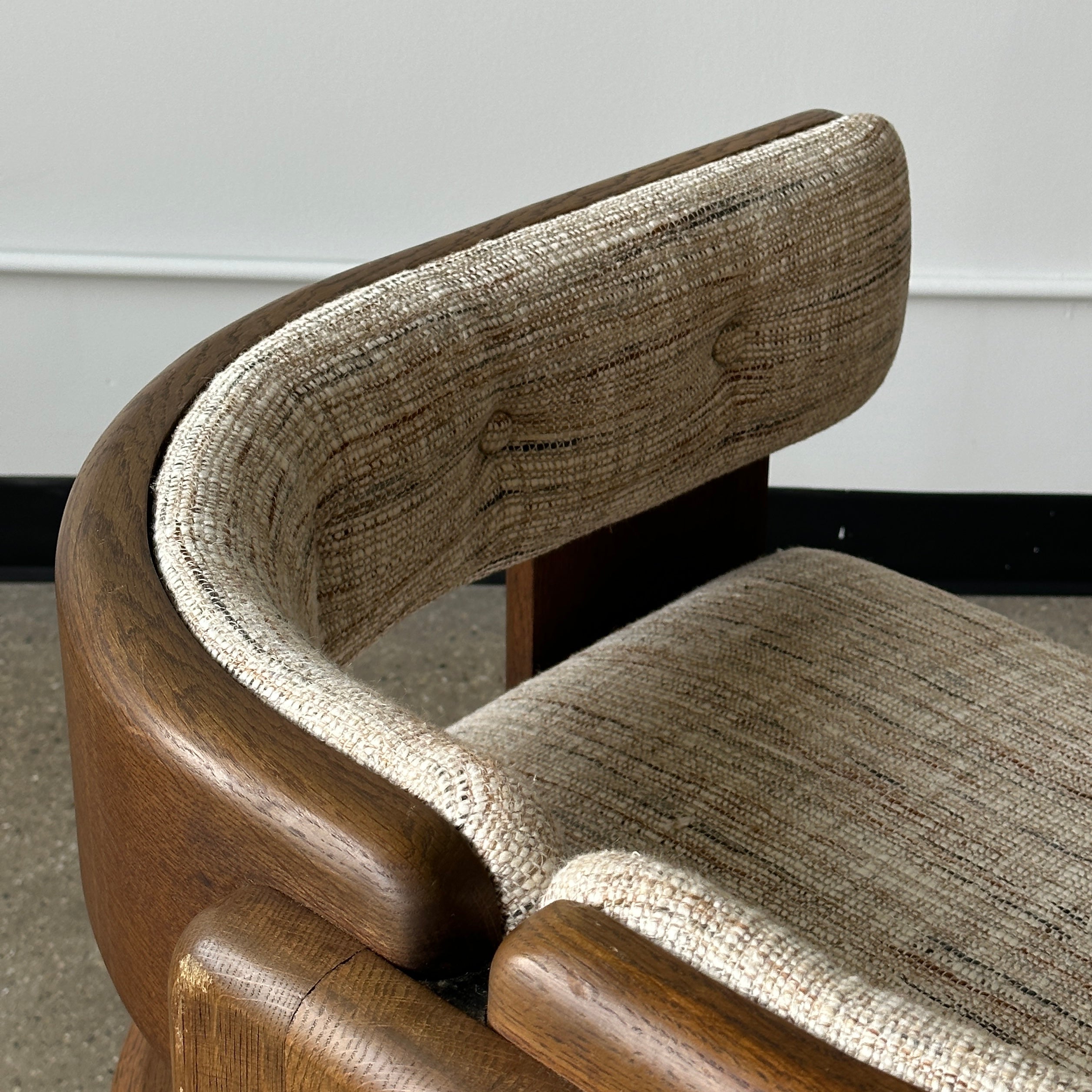 Chunky Oak Lounge Chair by Jens Risom for Marble Furniture