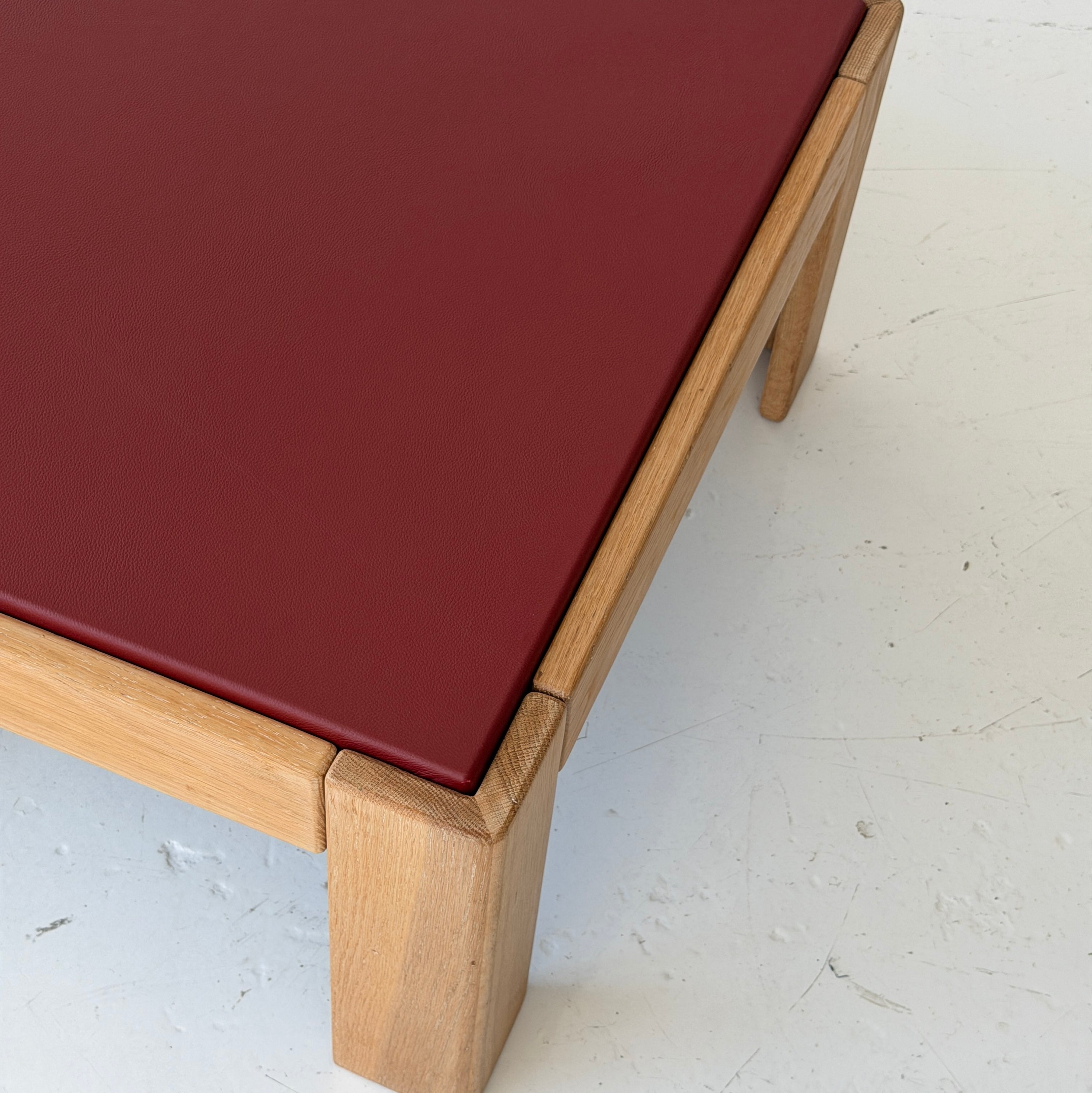 Oak/Leather Coffee Table by Jim Eldon for Knoll