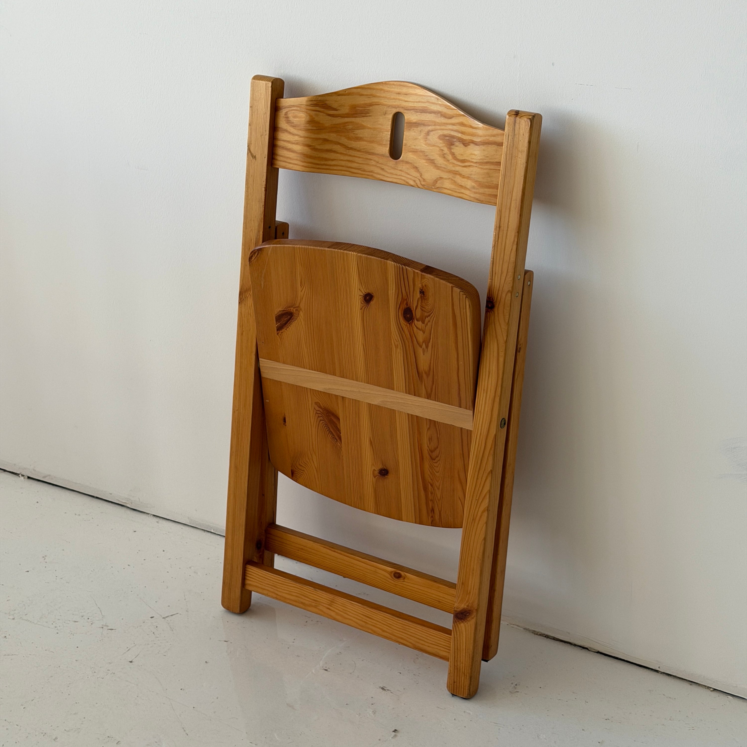 Danish Pine Folding Chairs by Rainier Daumilier