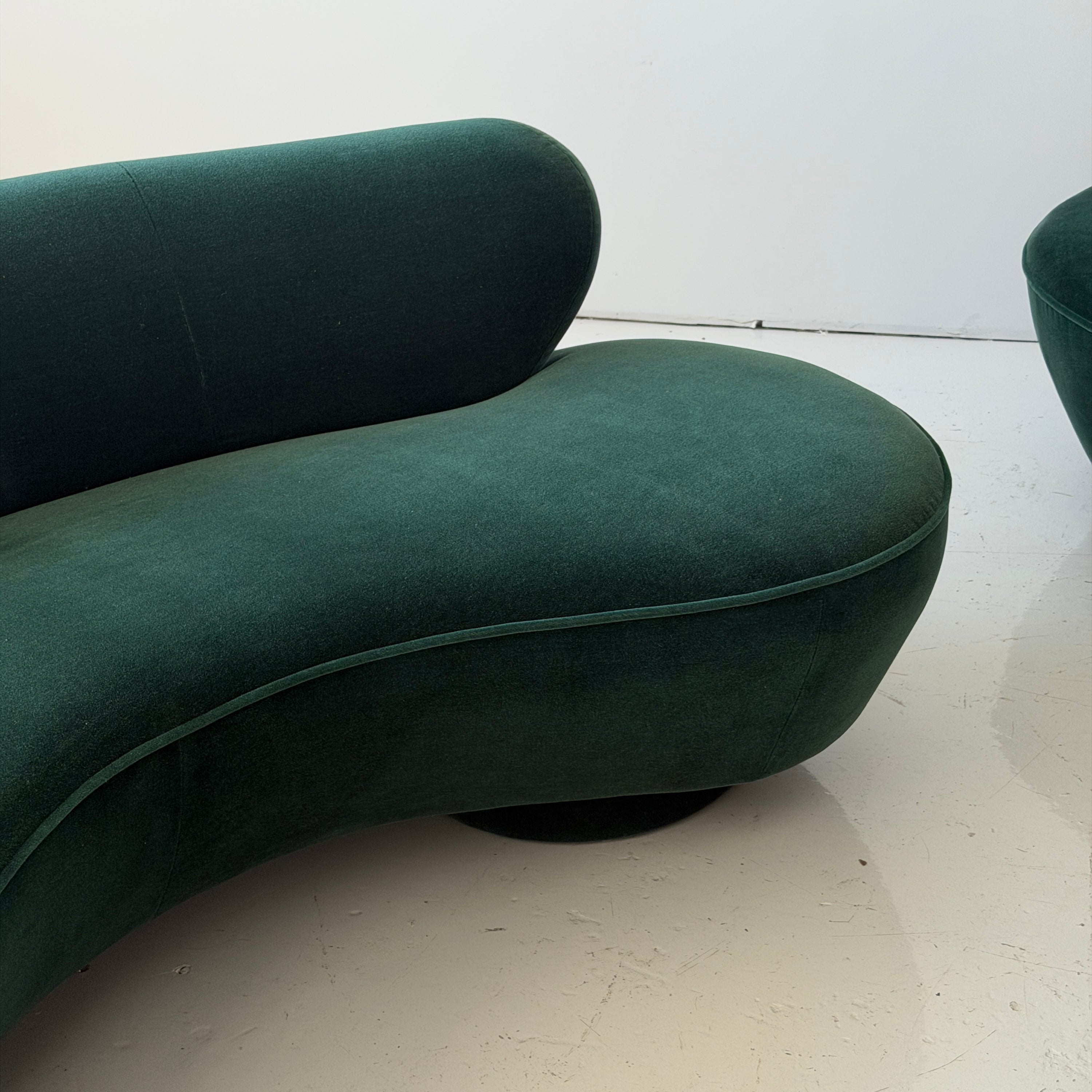 Cloud Serpentine Sofas by Vladimir Kagan for Directional in Mohair