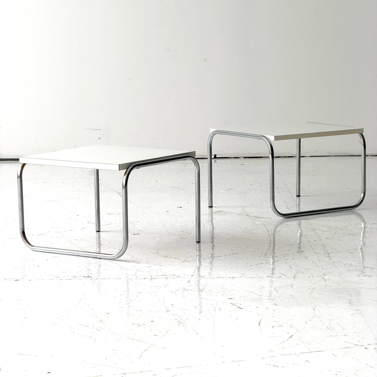 Bauhaus Laminate Low Side Tables by Meurop