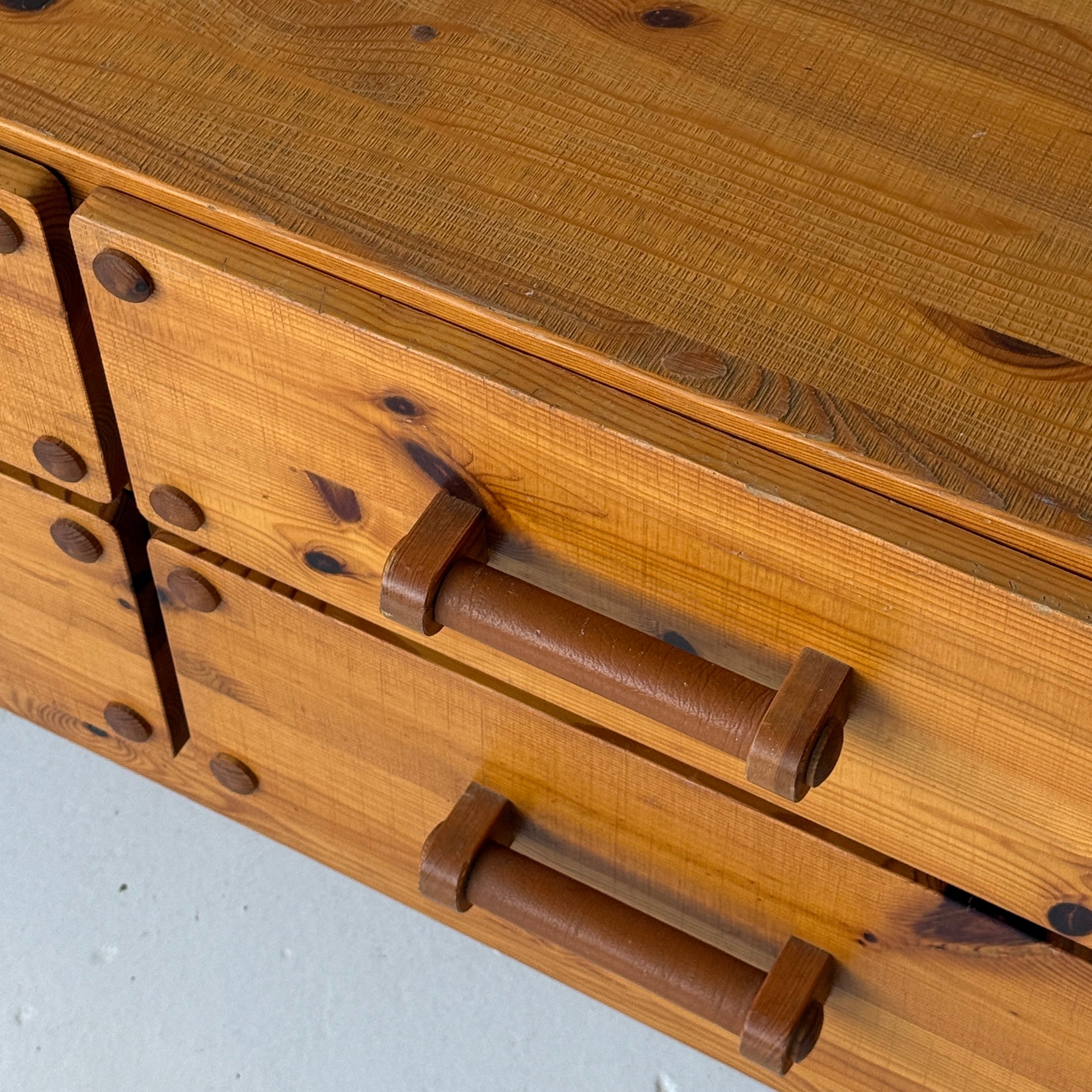 Swedish Pine Dresser w/ Leather Pulls