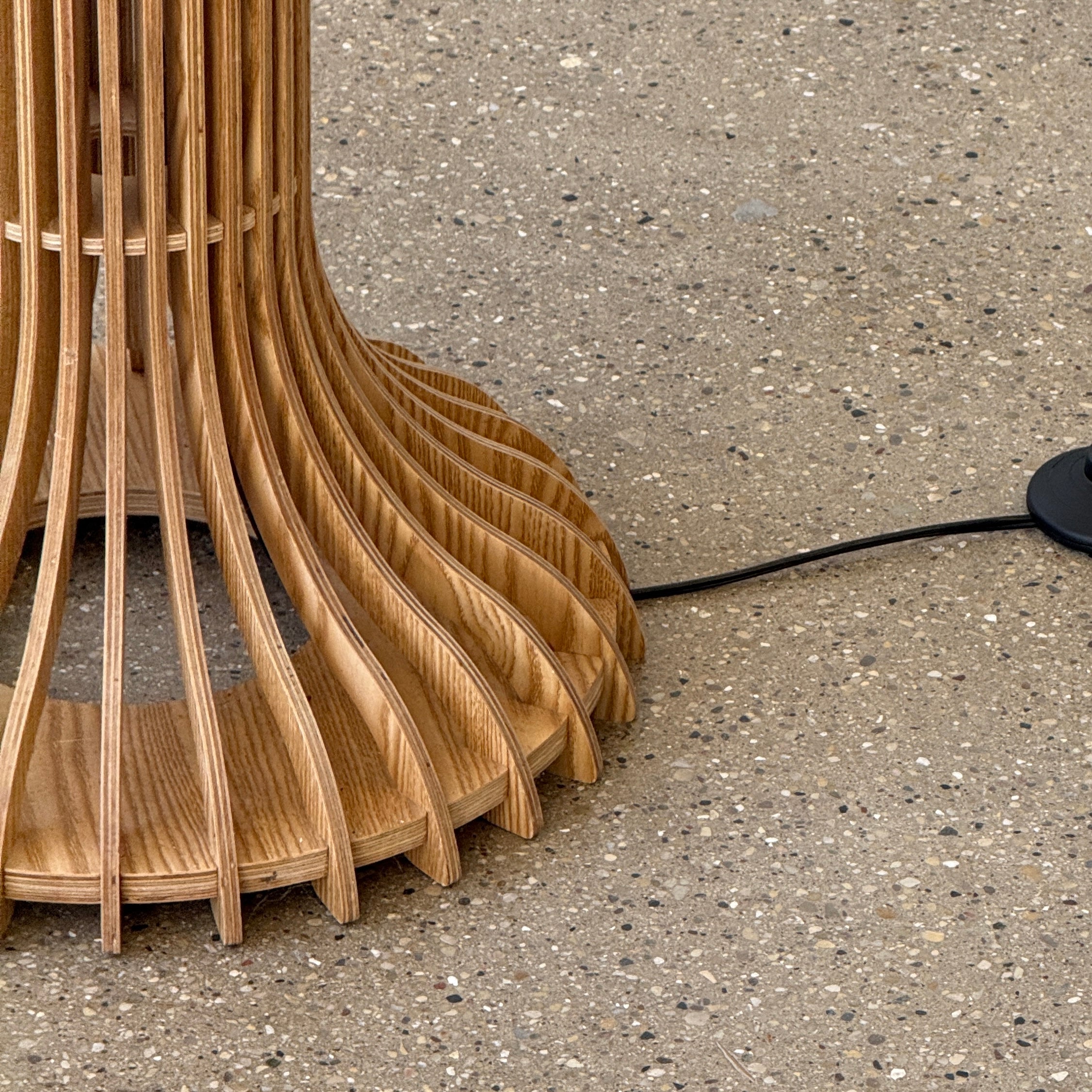 Biomorphic Wooden Floor Lamp