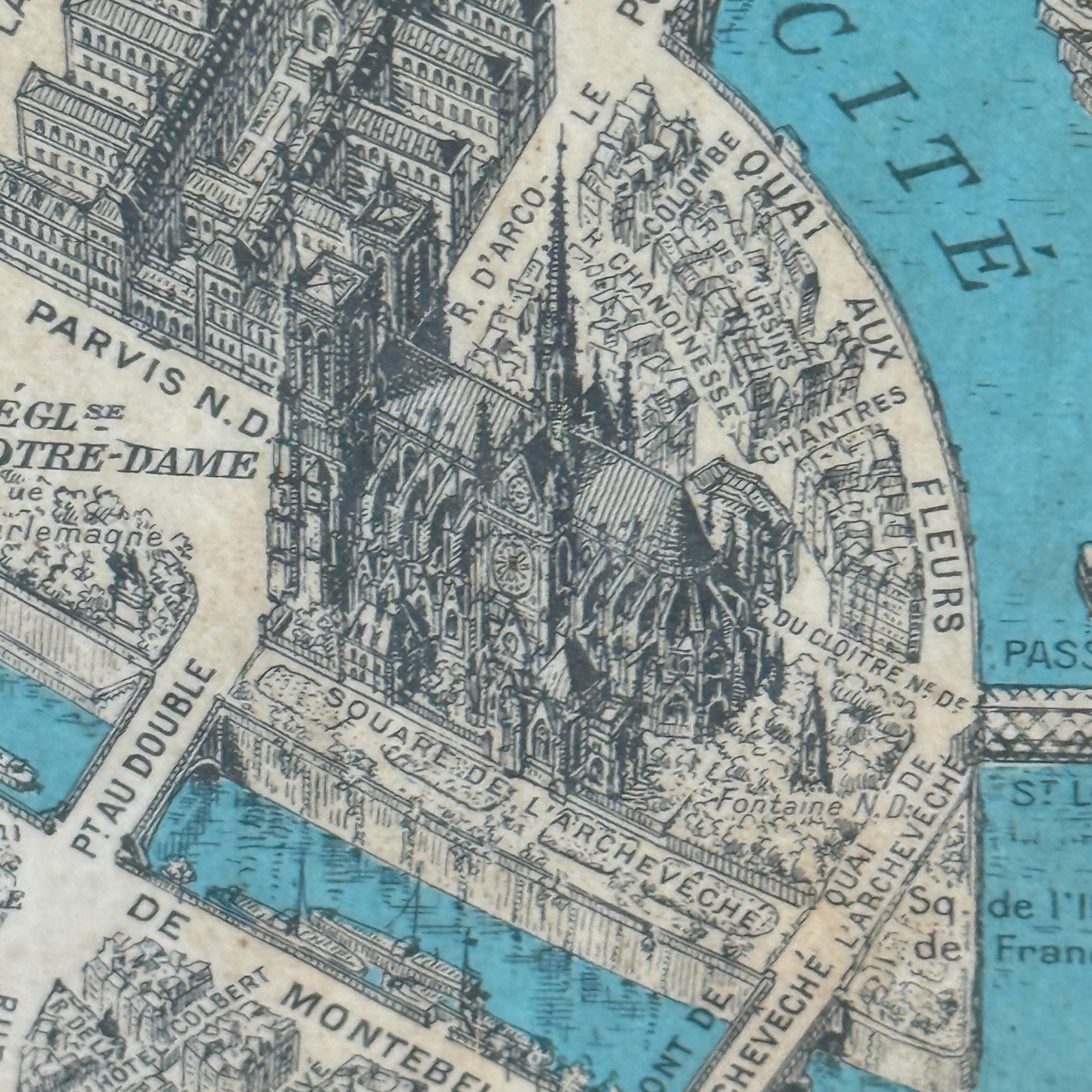 Vintage Oversized Map of Paris by George Peltier