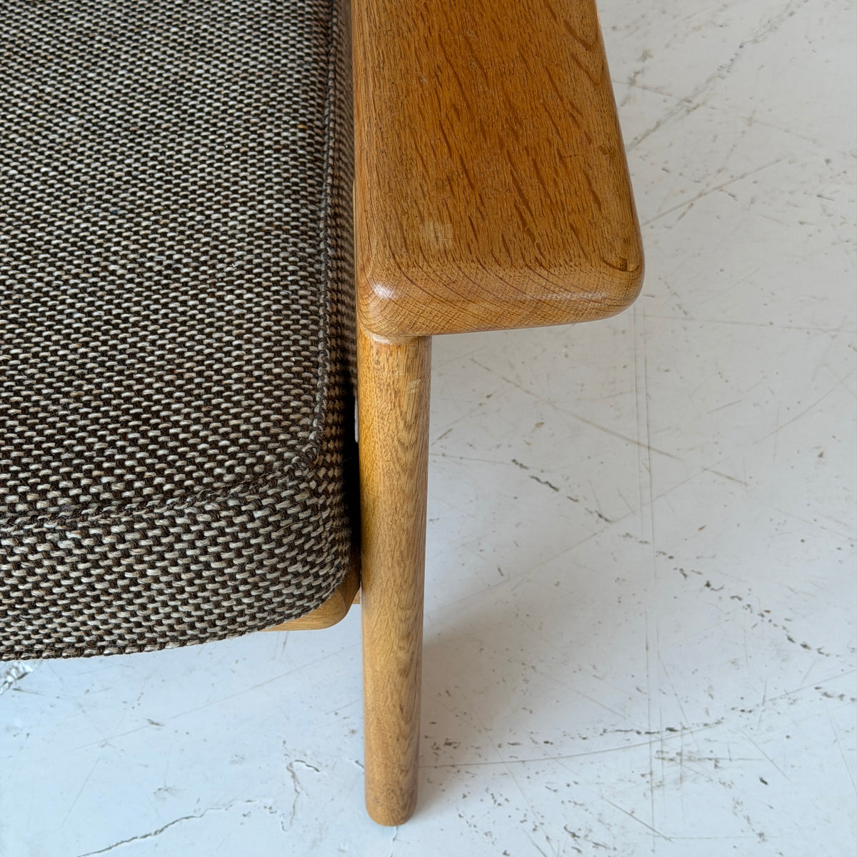 Belgian Oak Tweed Fabric Sofa