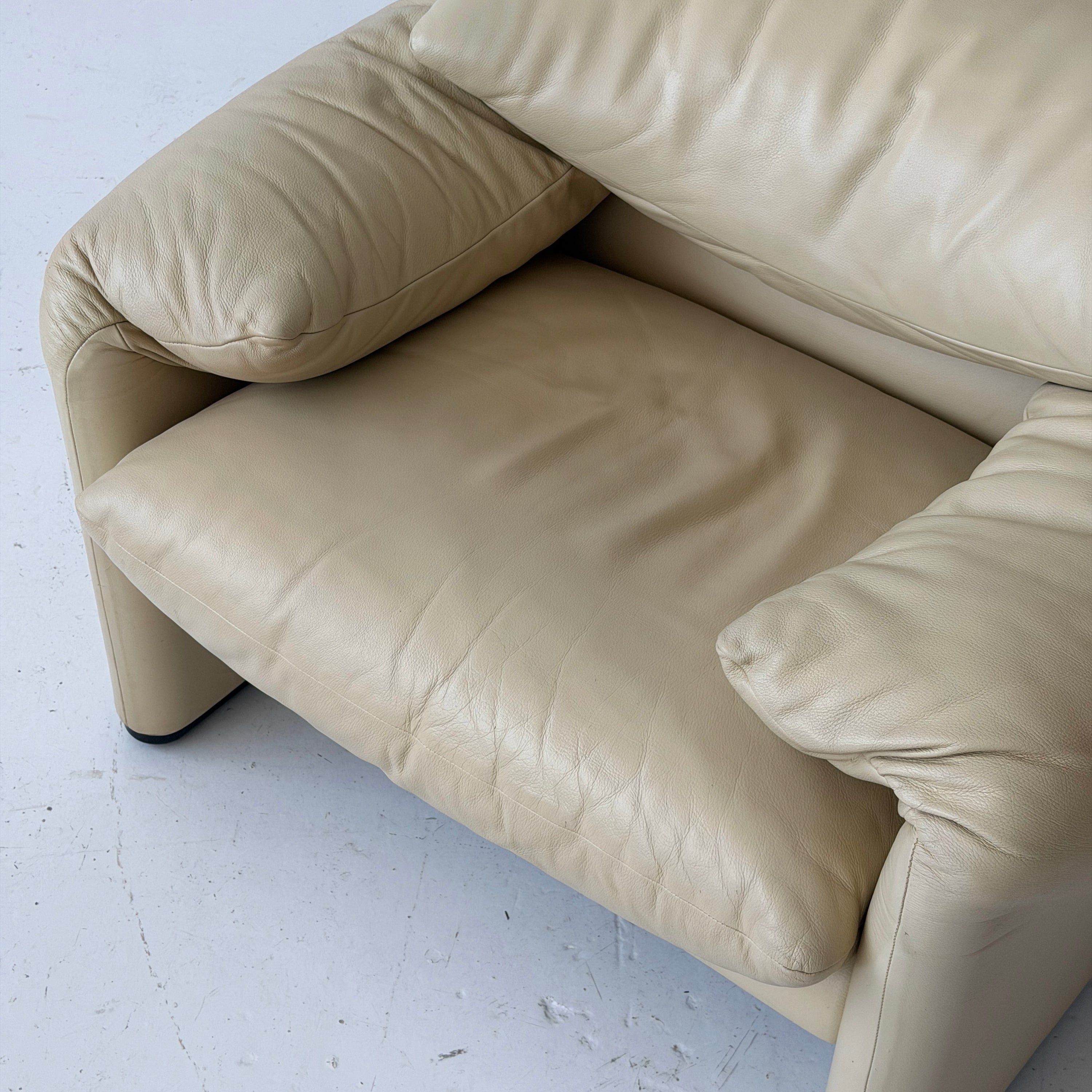 Leather Maralunga Chair by Vico Magistretti for Cassina