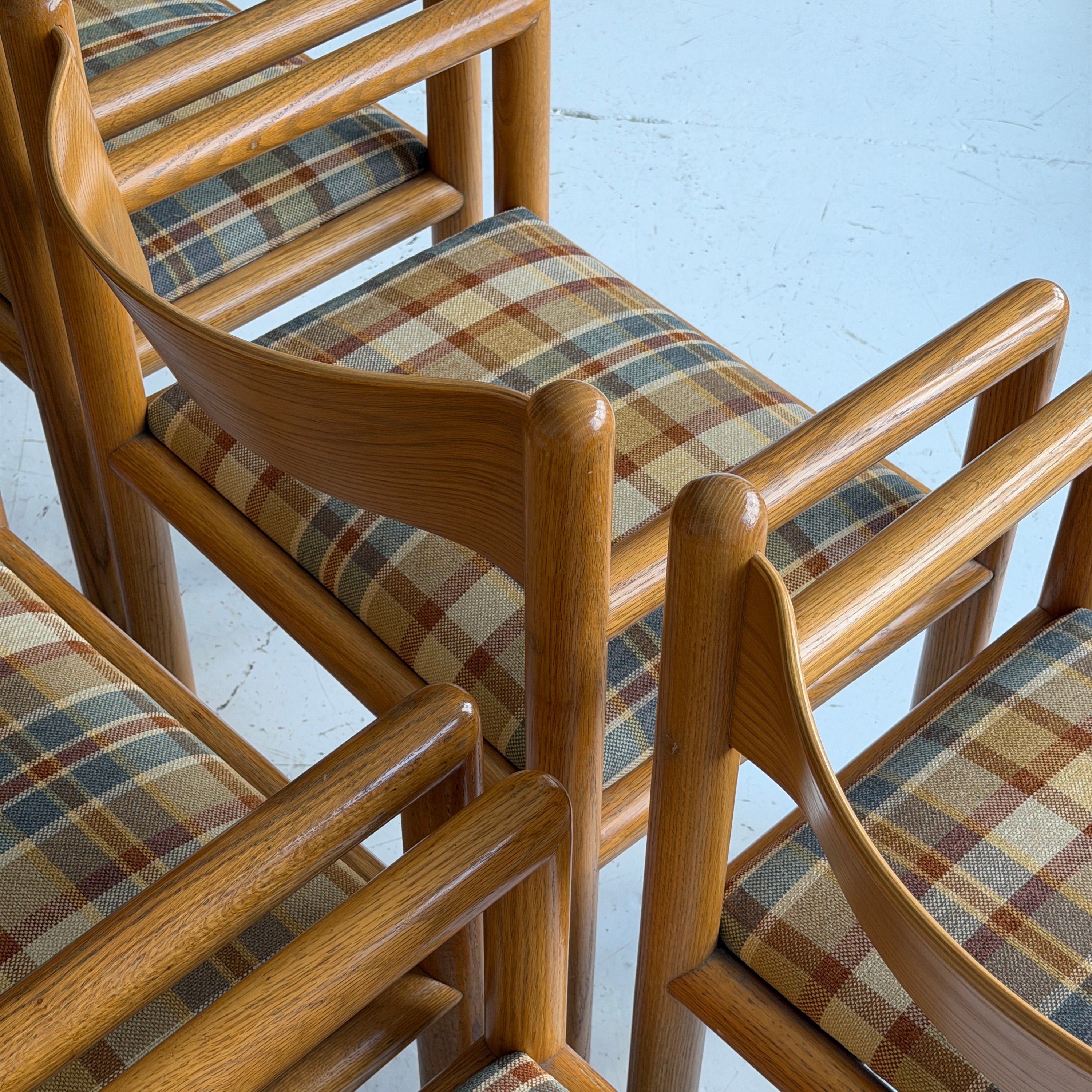 Acorn Chairs by Massimo Vignelli in Plaid