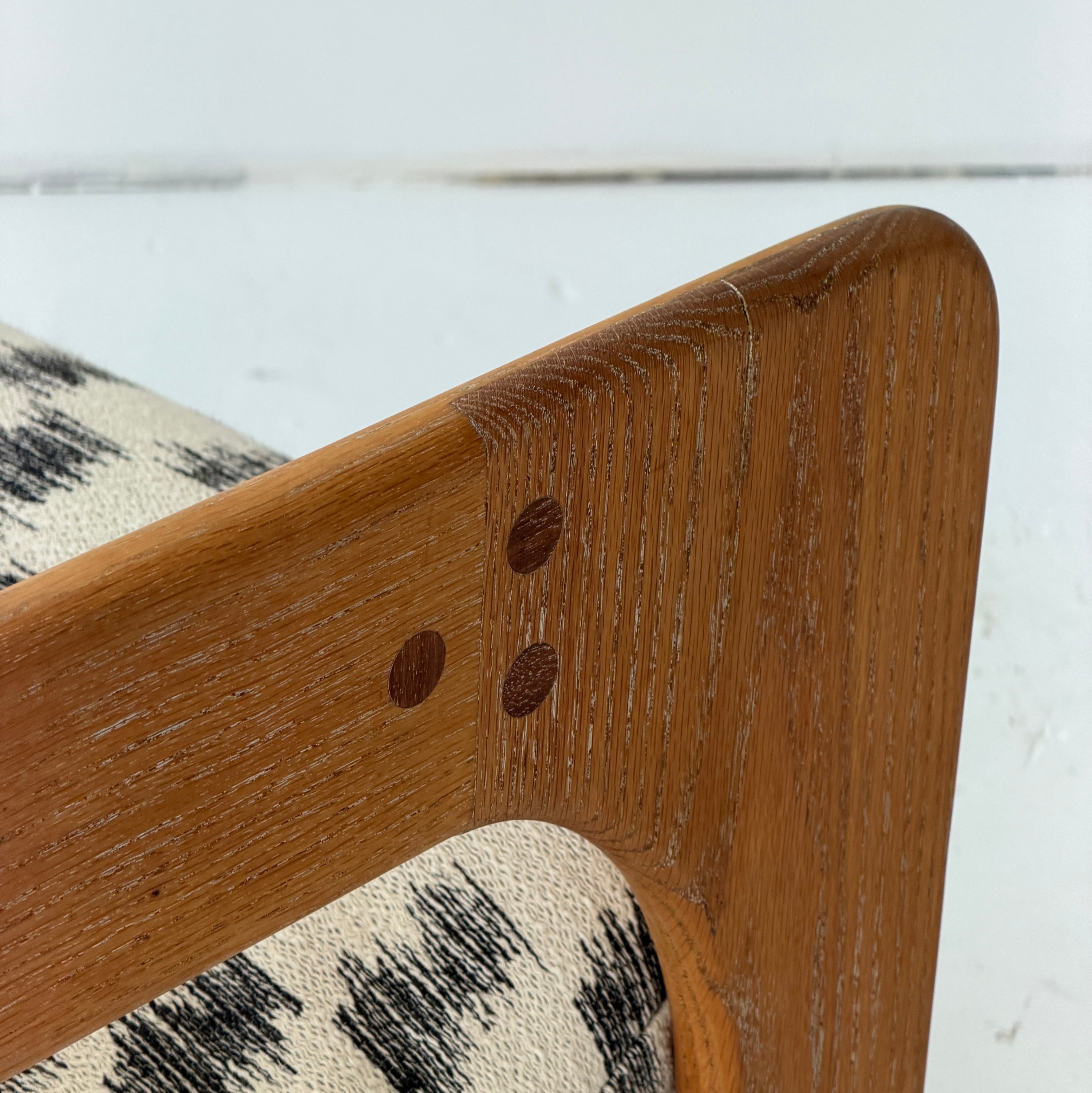 Brutalist Oak Lounge Chair by Lou Hodges