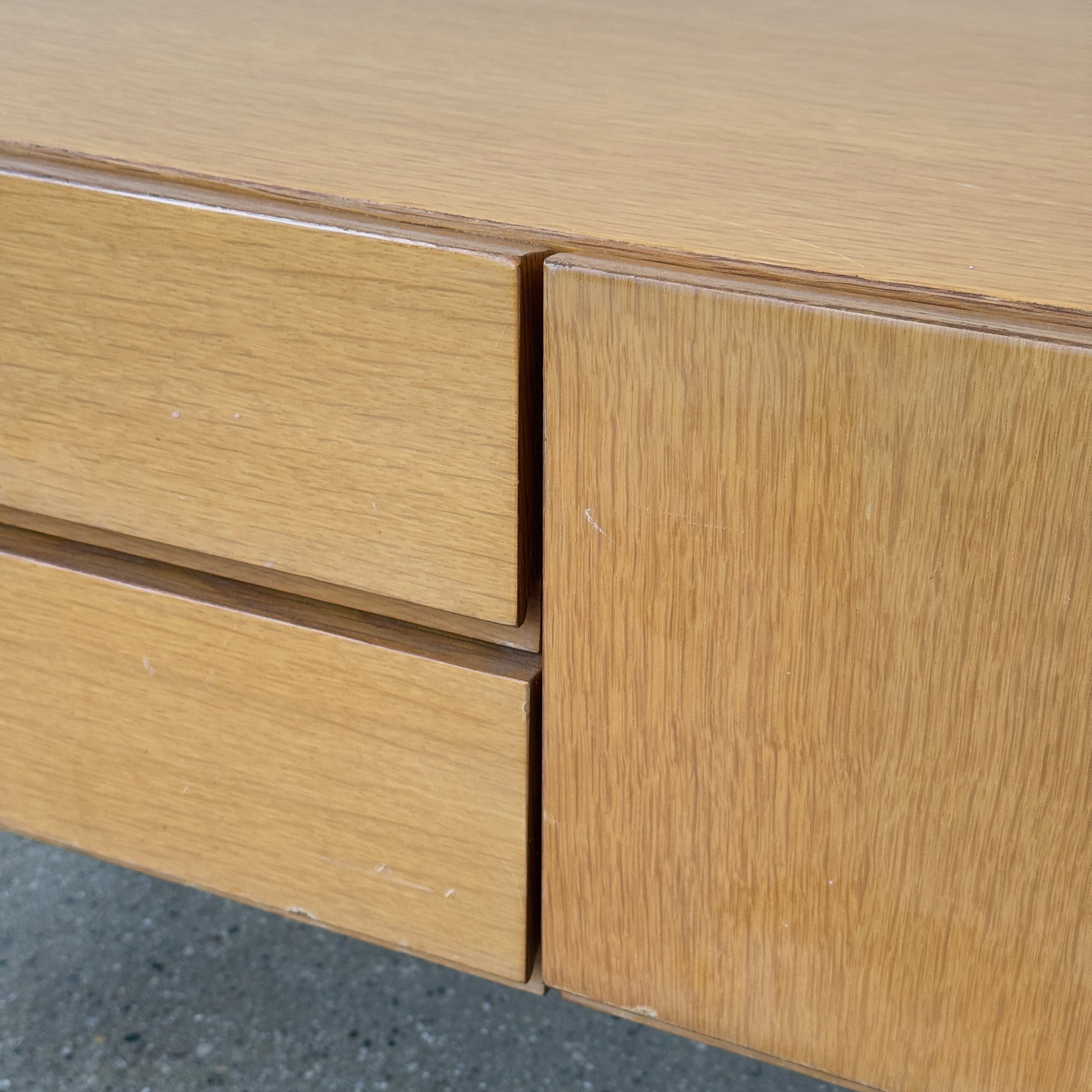 German Teak Low Chest of Drawers