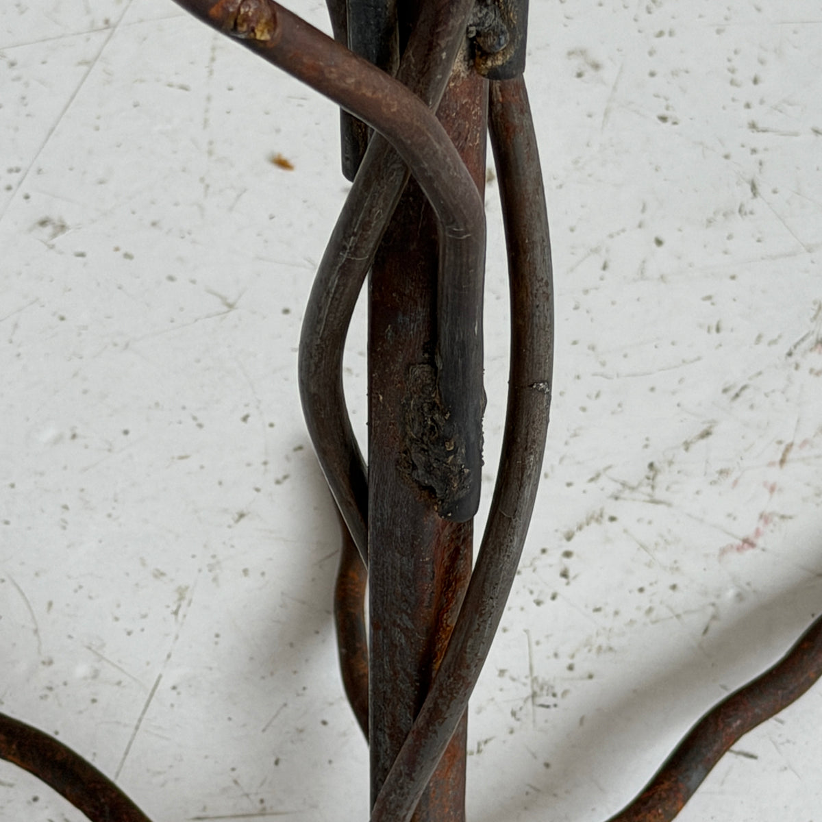 Studio Made Brutalist Metal + Stone Side Table