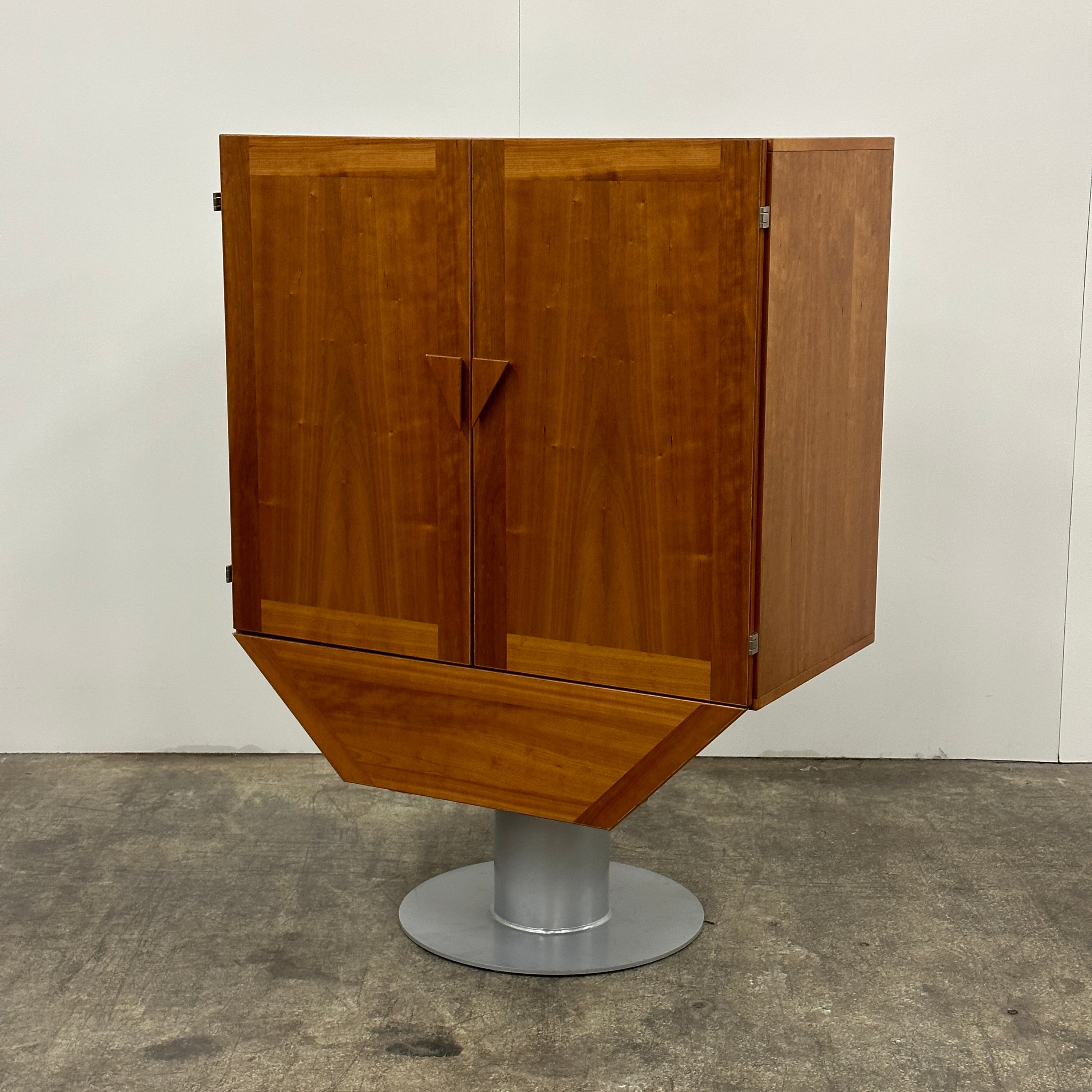 Rotating Danish Teak Bar Cabinet