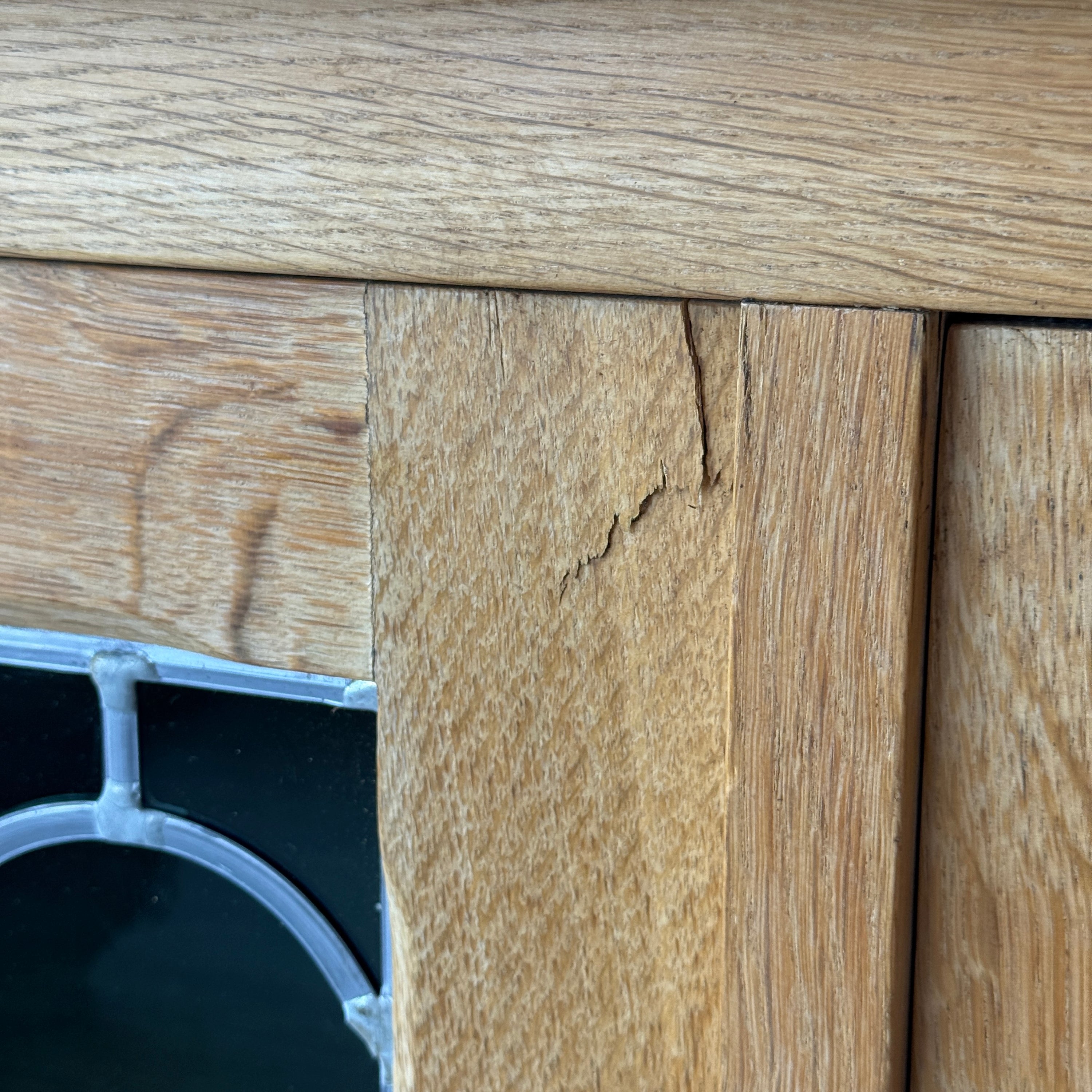 Danish Carved Oak Brutalist Wood Sideboard