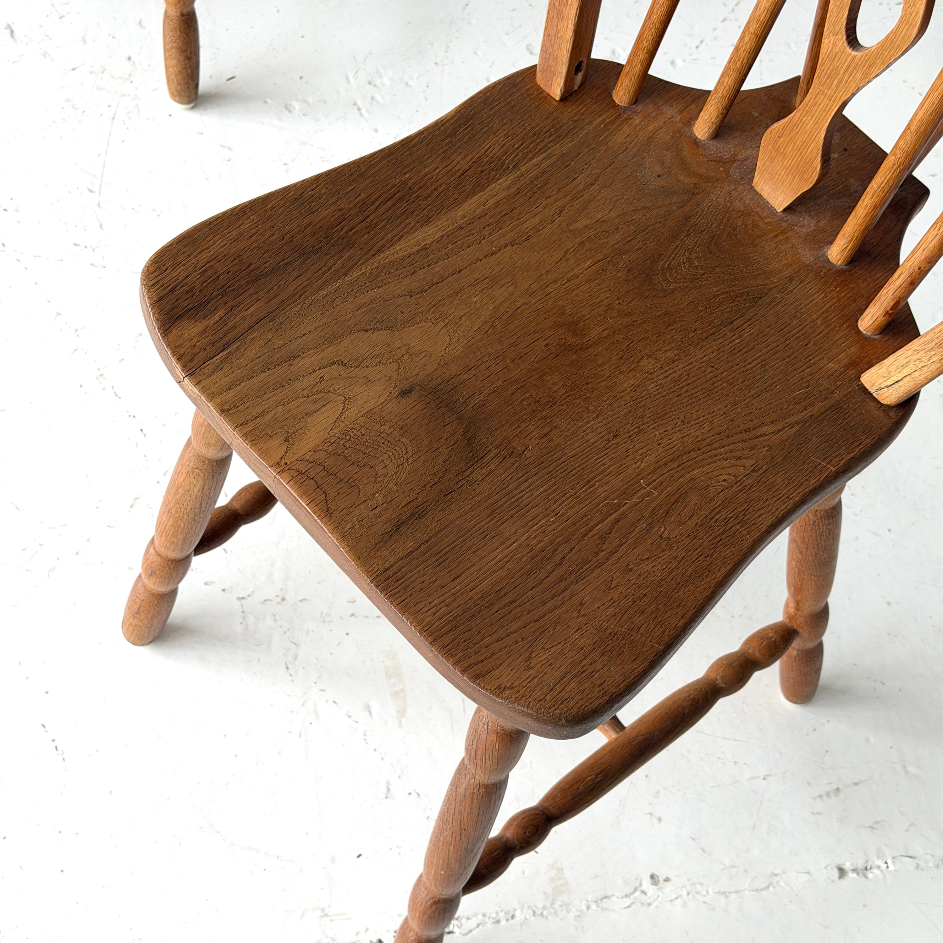 Scandinavian Oak Spindle Back Dining Chairs