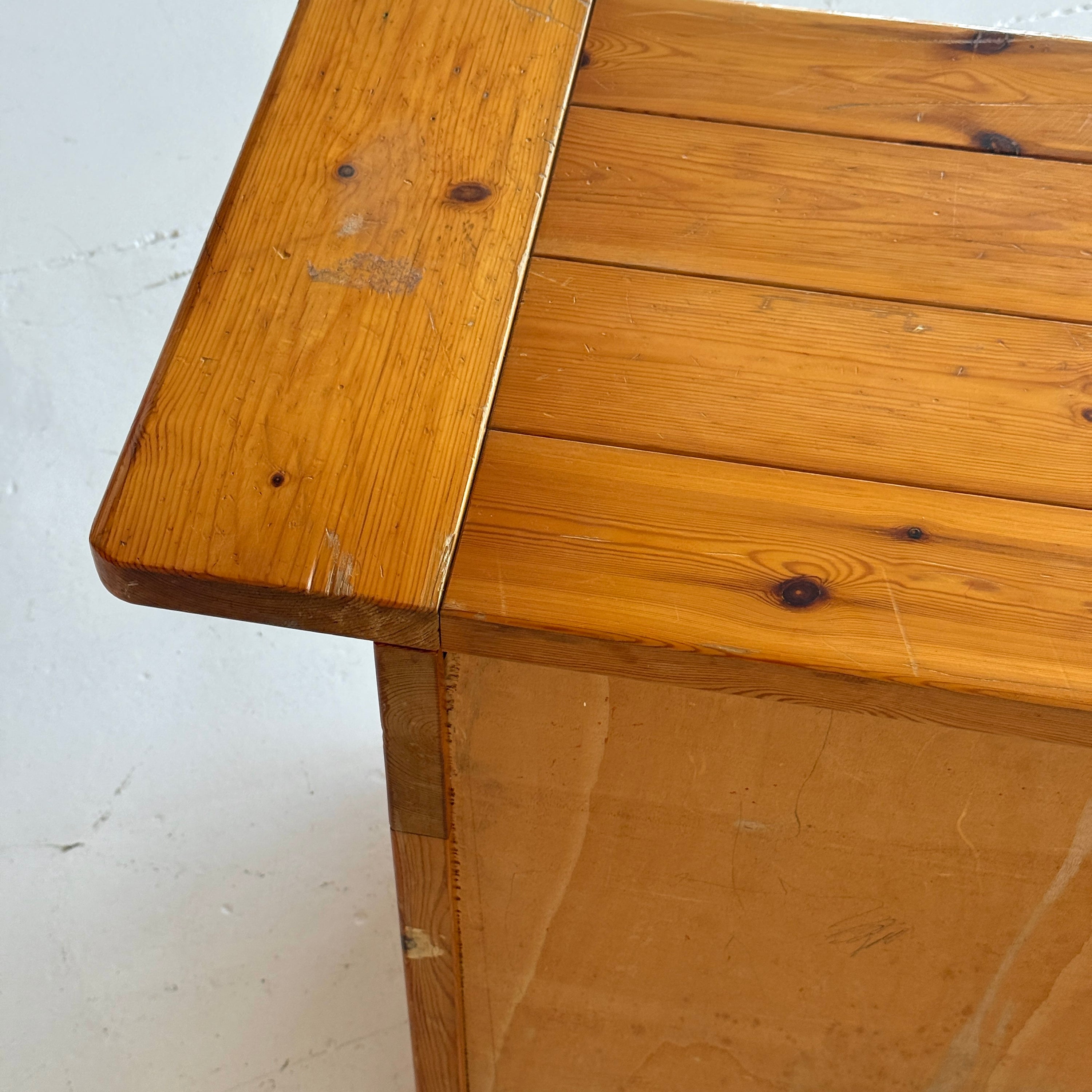 Italian Brutalist Pine Credenza by Silvio Coppola