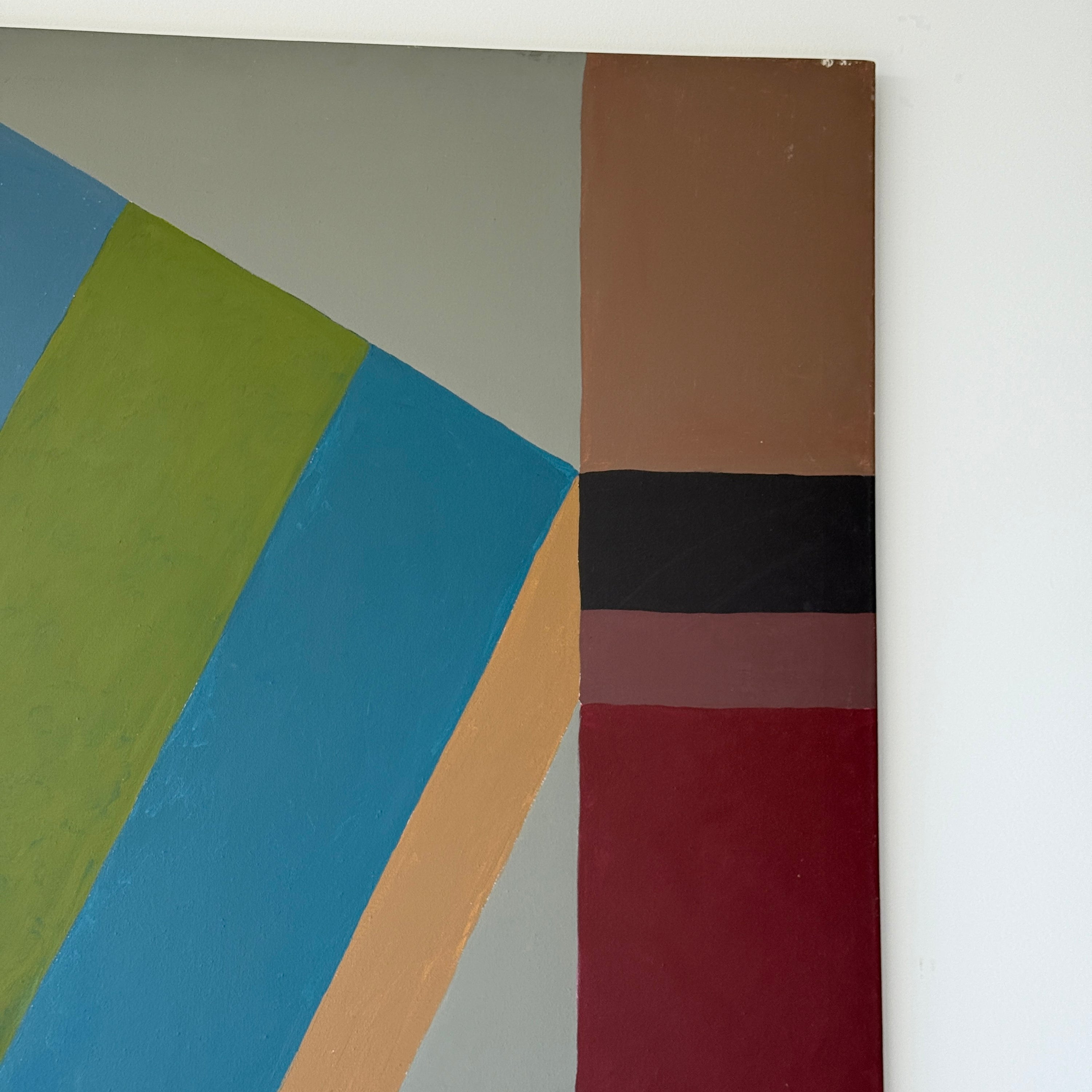 Modernist Abstract Large Scale Acrylic on Canvas Signed