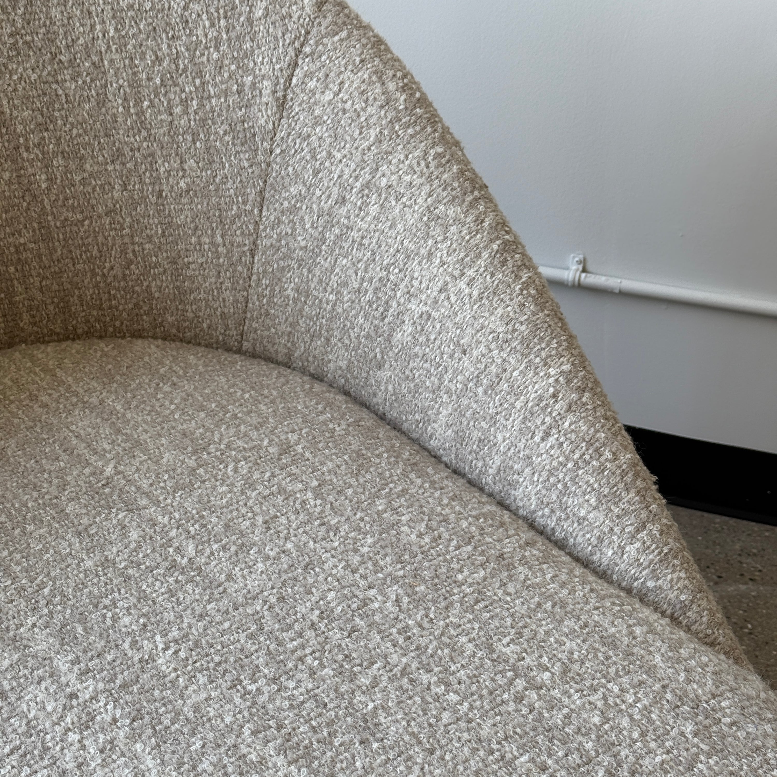 Postmodern Asymmetric Chaise in Boucle