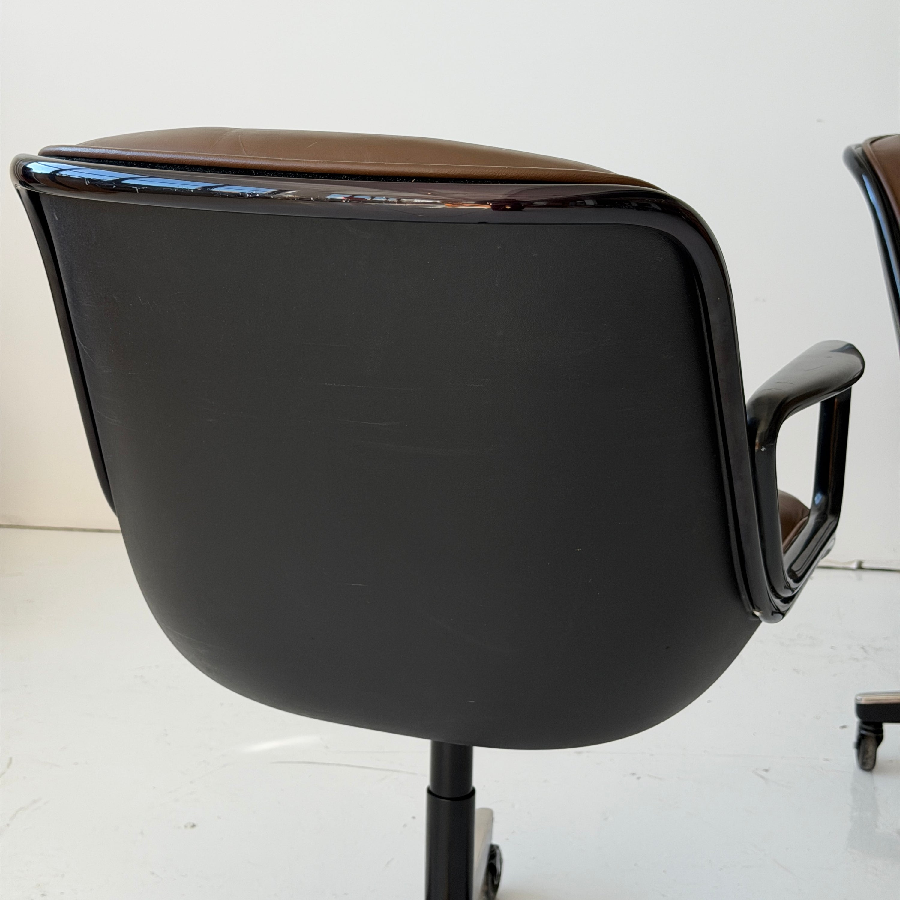 Brown Leather Pollock Desk Chair by Charles Pollock for Knoll