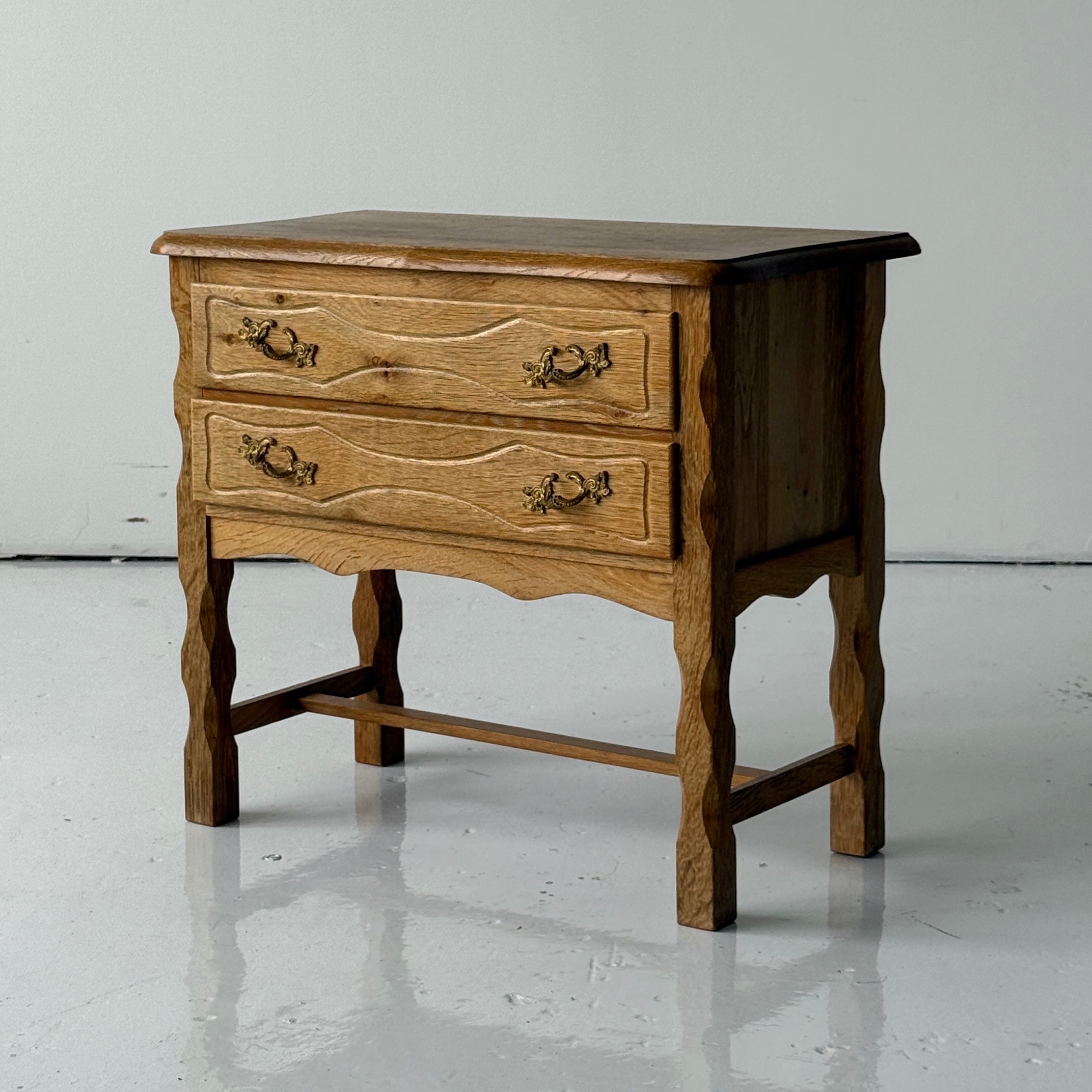 Kjaernulf Style Carved Oak Side Chest
