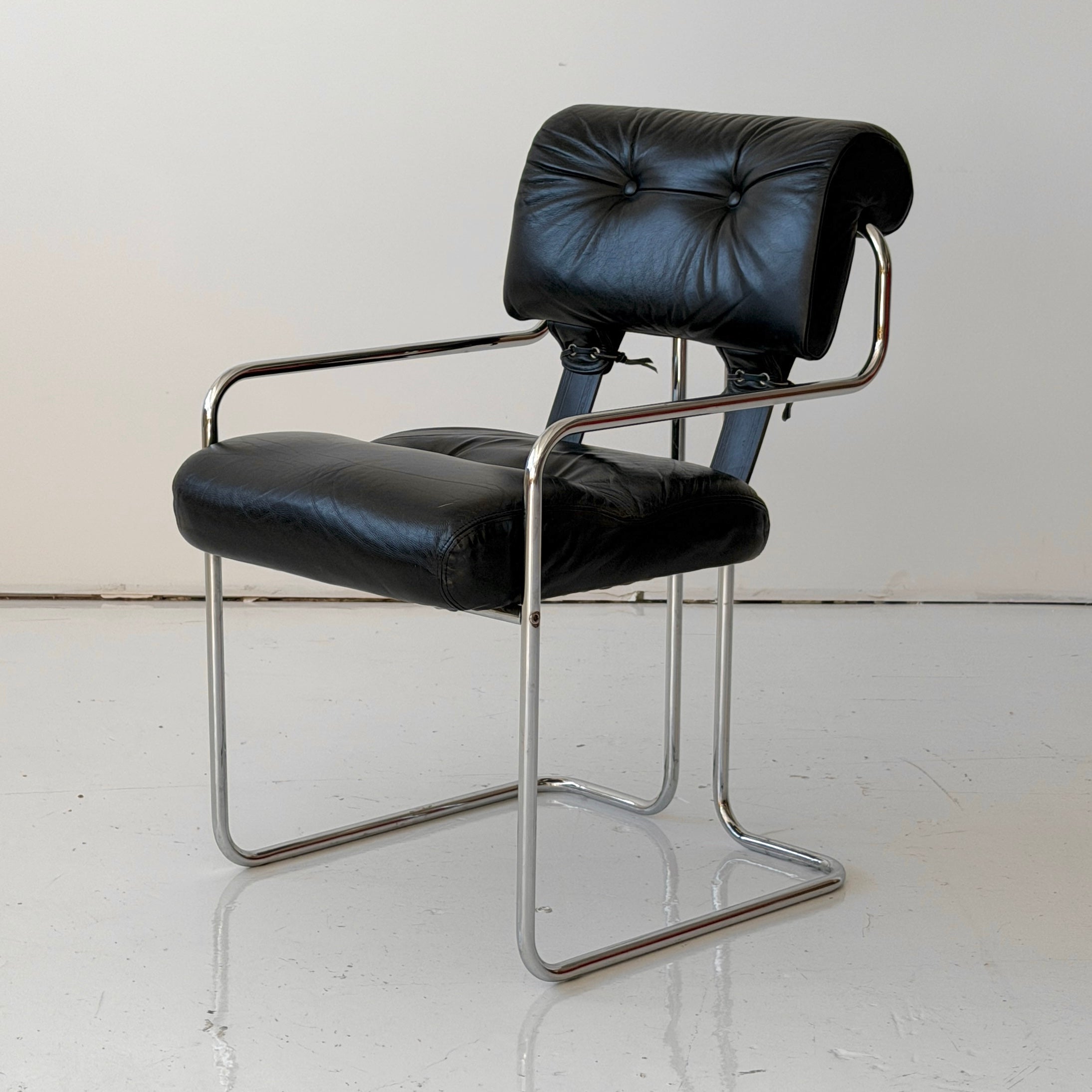 Leather Side Chair by Guido Faleschini for i4 Mariani