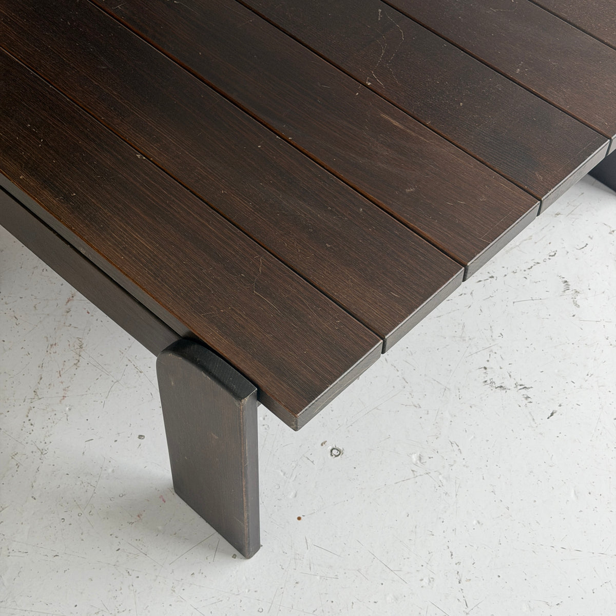 Dutch Brutalist Dark Wood Coffee Table