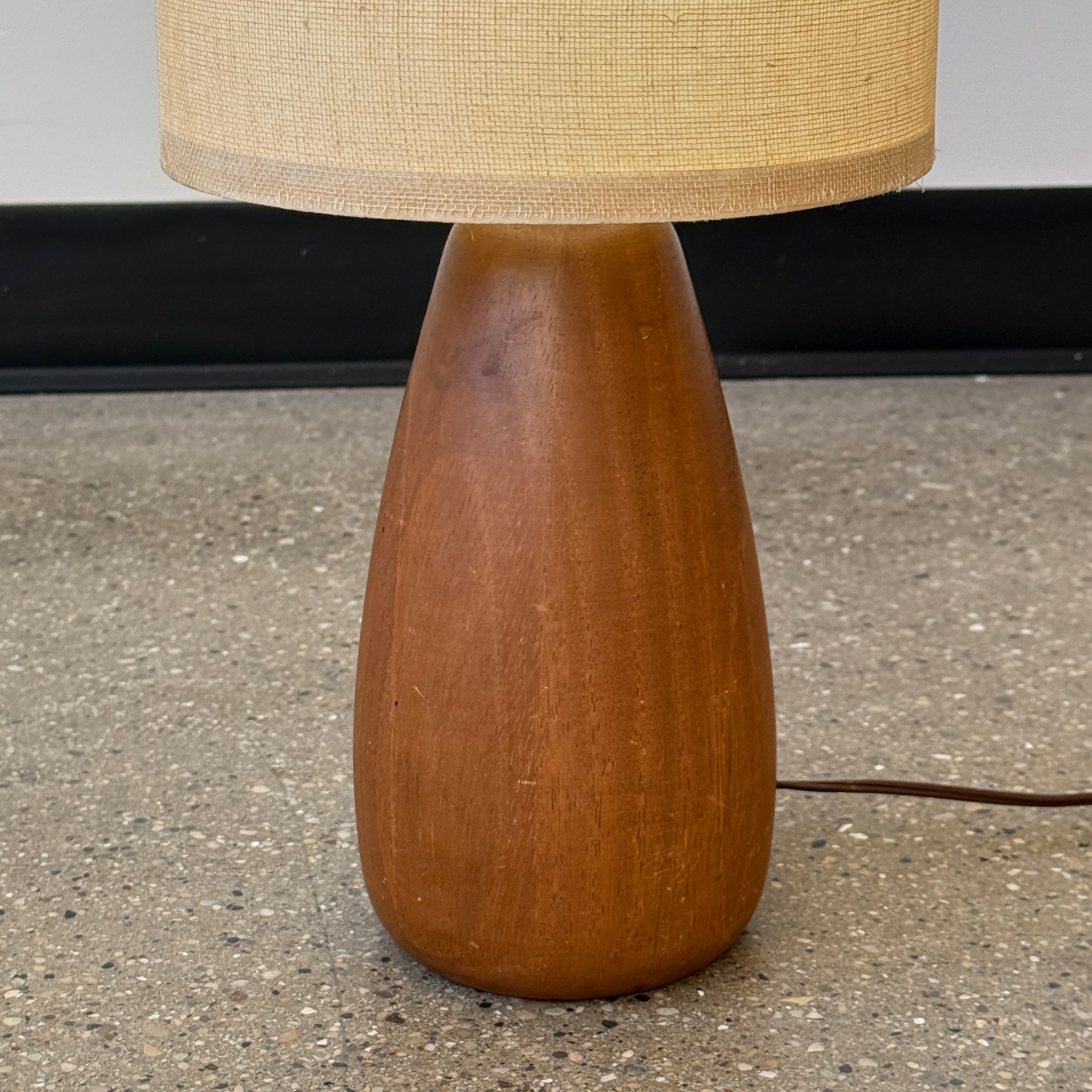 Mid Century Turned Teak Lamp