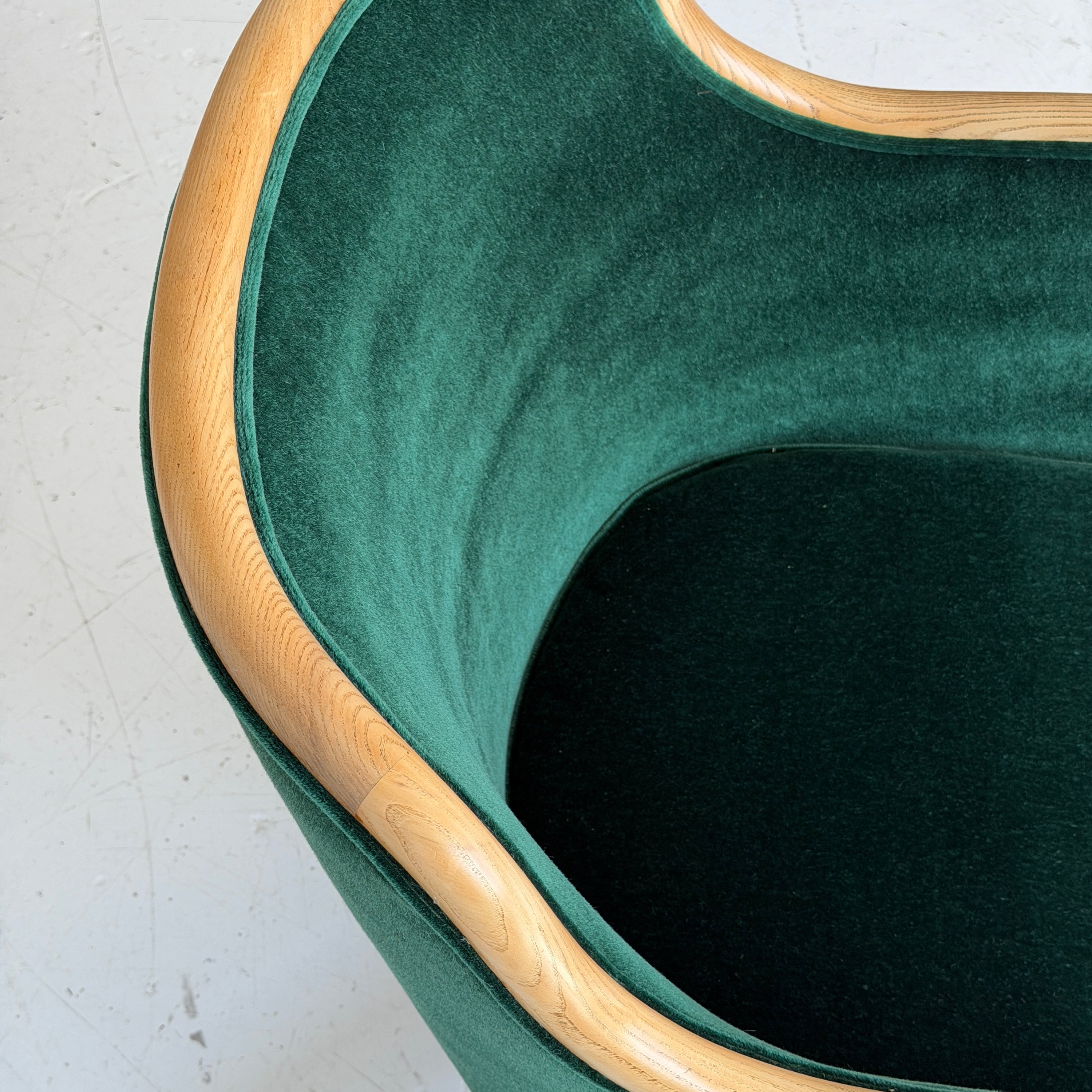Mobius Swivel Desk Chair by Ward Bennett in Mohair