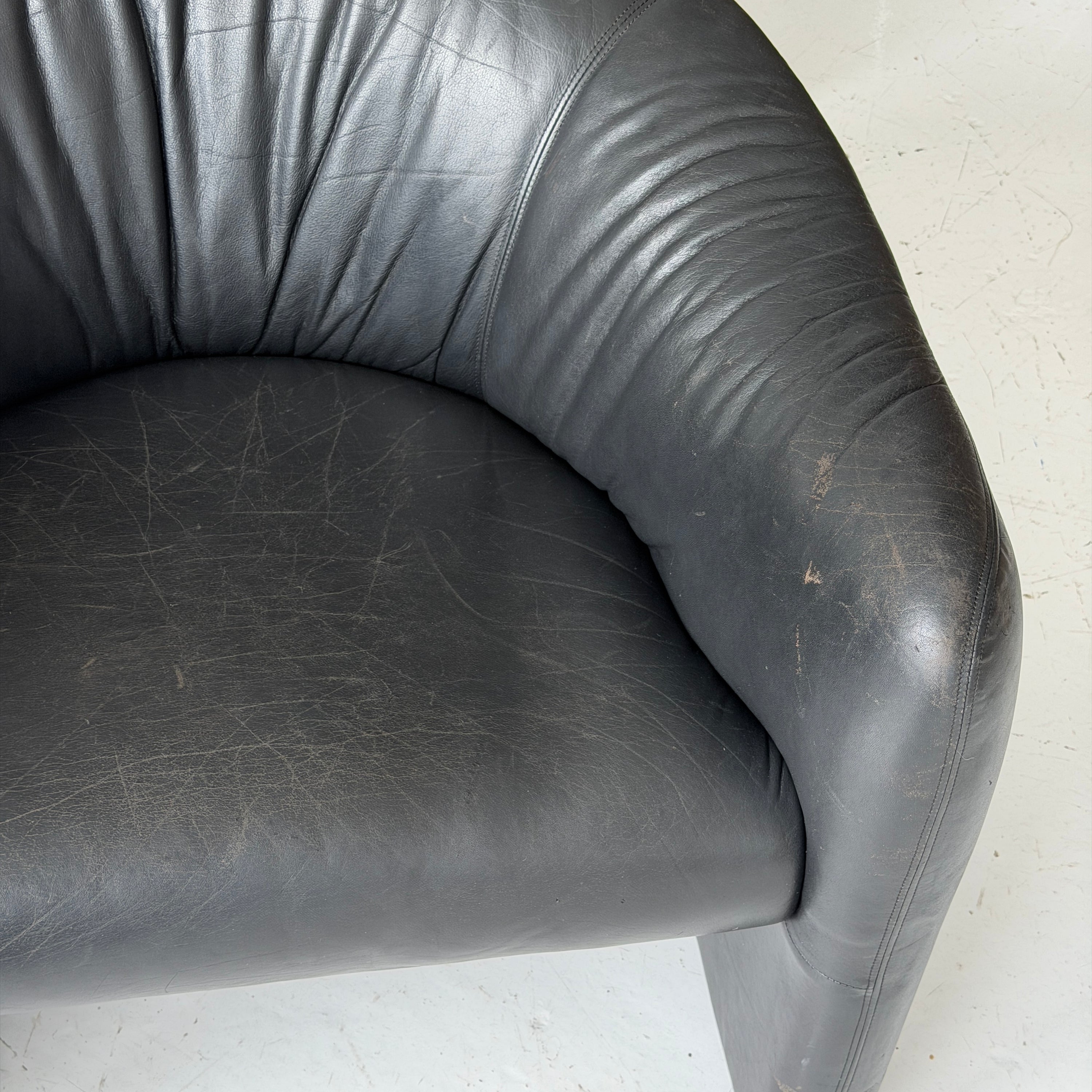 Chubby Leather Lounge Chairs by Jules Heumann for Metropolitan