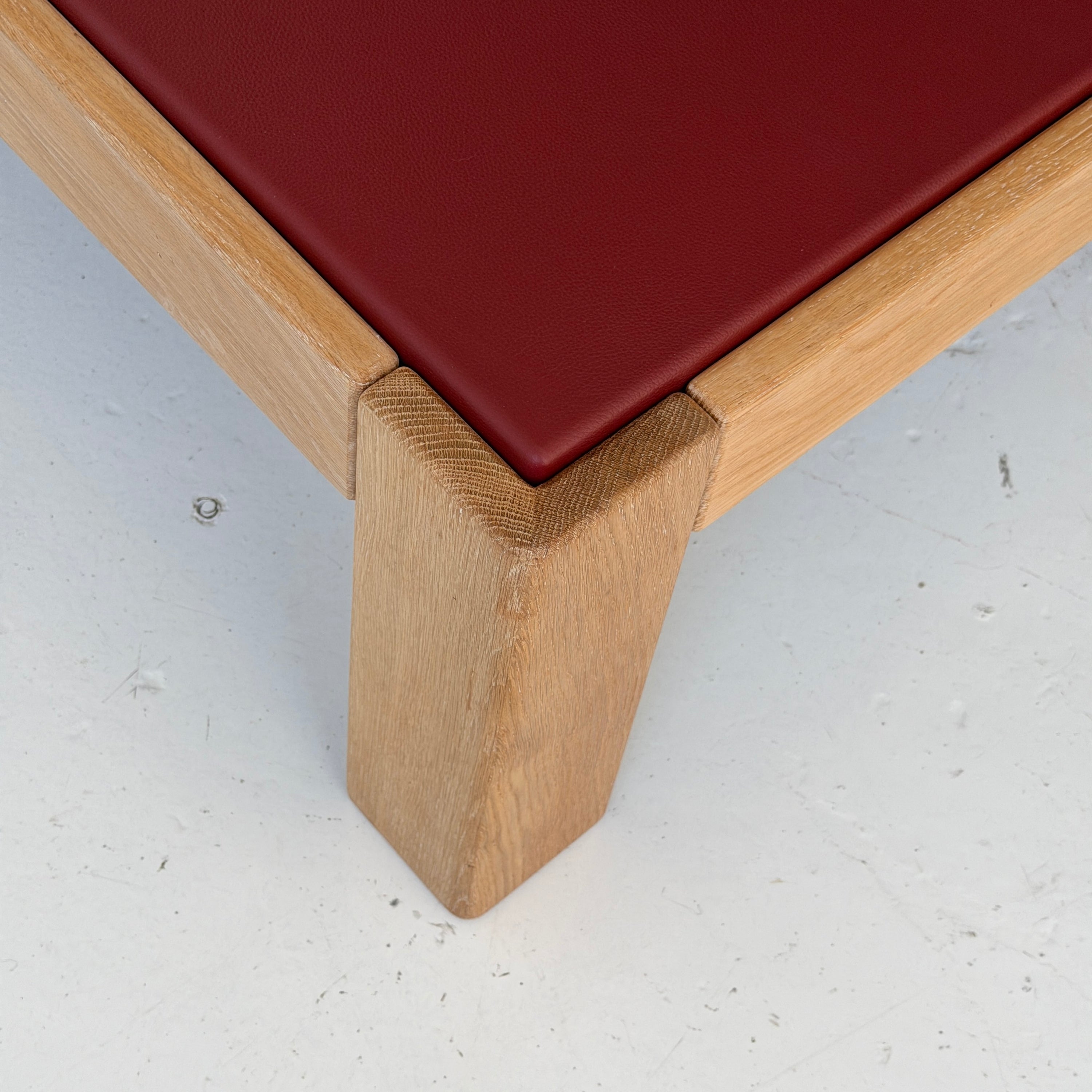 Oak/Leather Coffee Table by Jim Eldon for Knoll