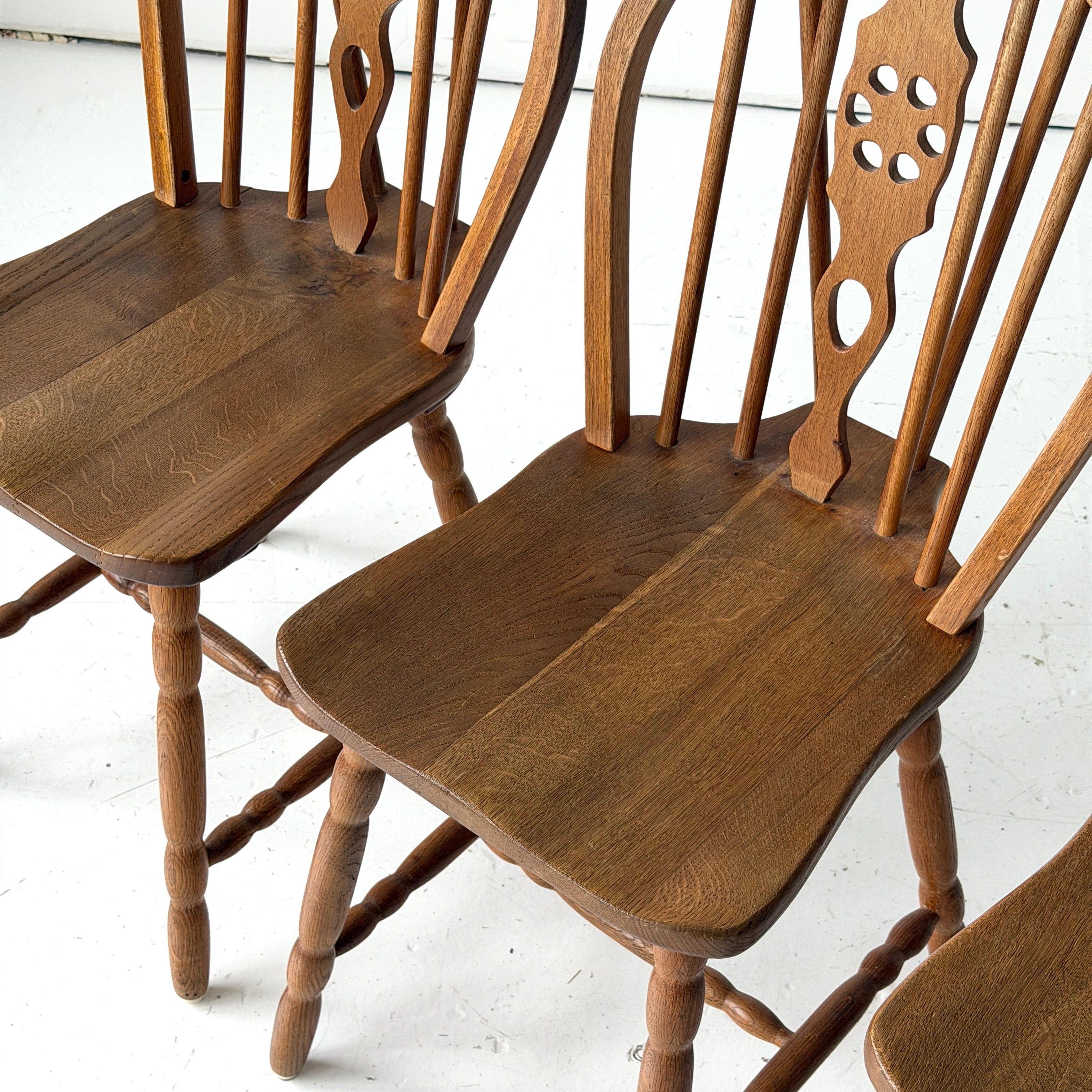 Scandinavian Oak Spindle Back Dining Chairs