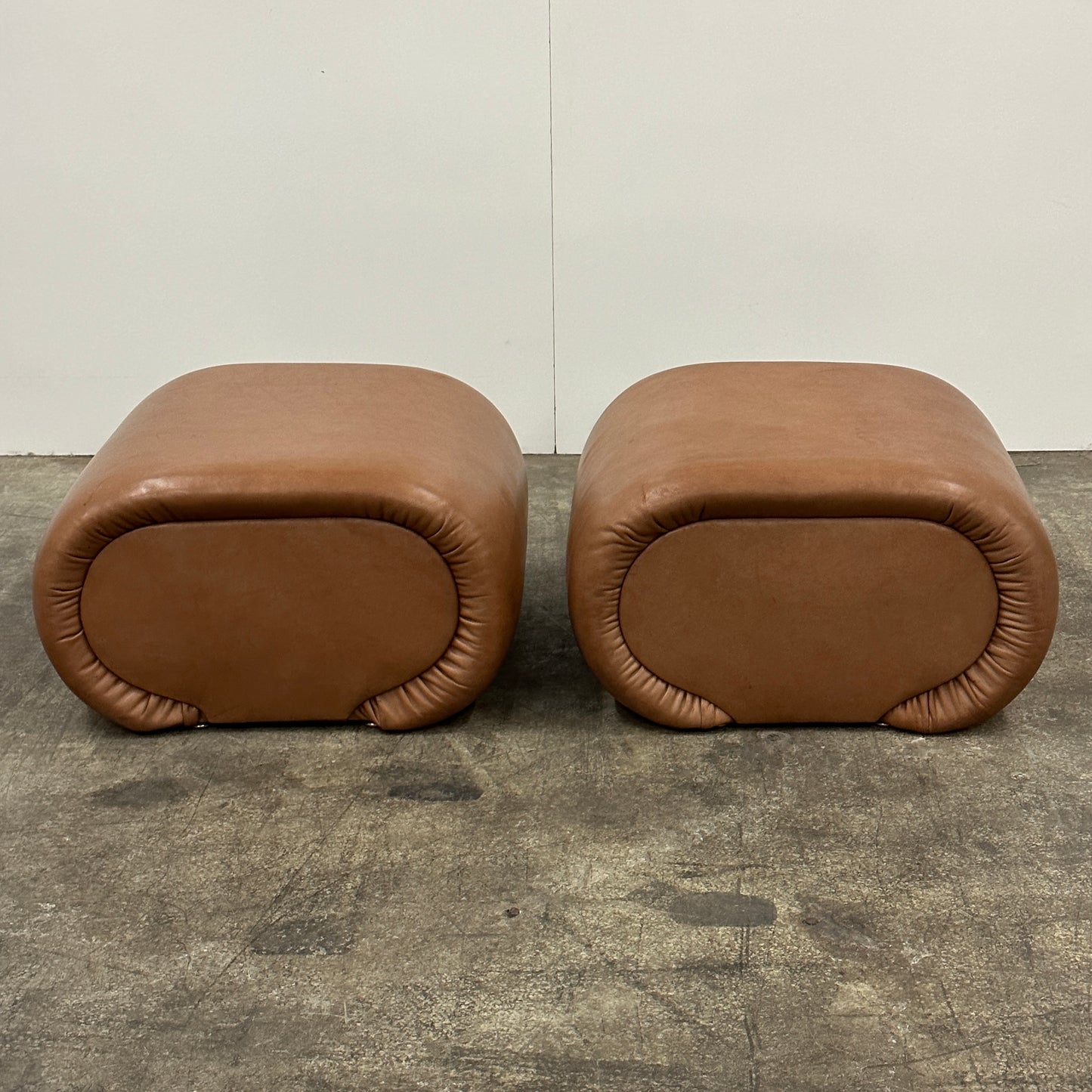 Vintage Leather Ottomans by Preview