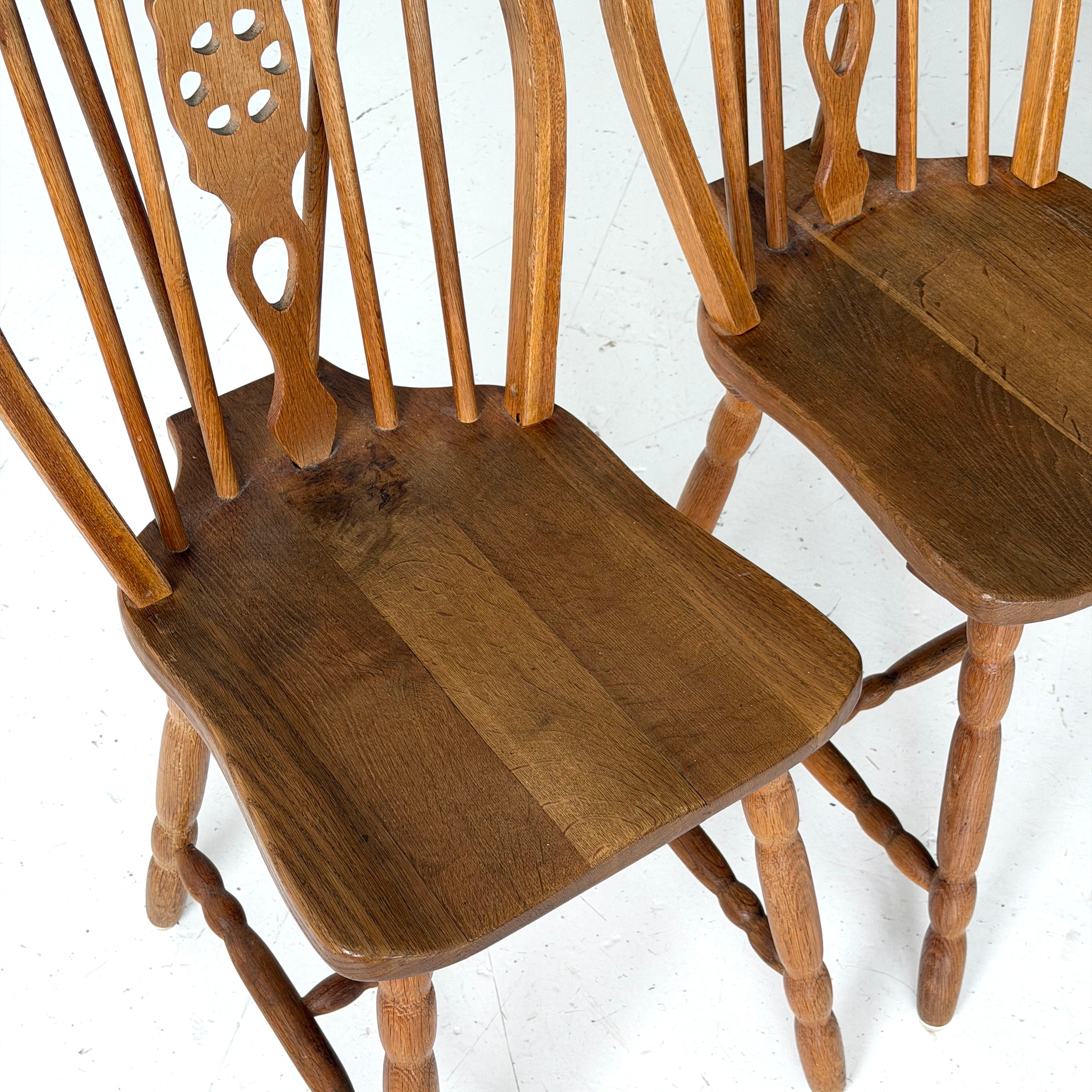 Scandinavian Oak Spindle Back Dining Chairs