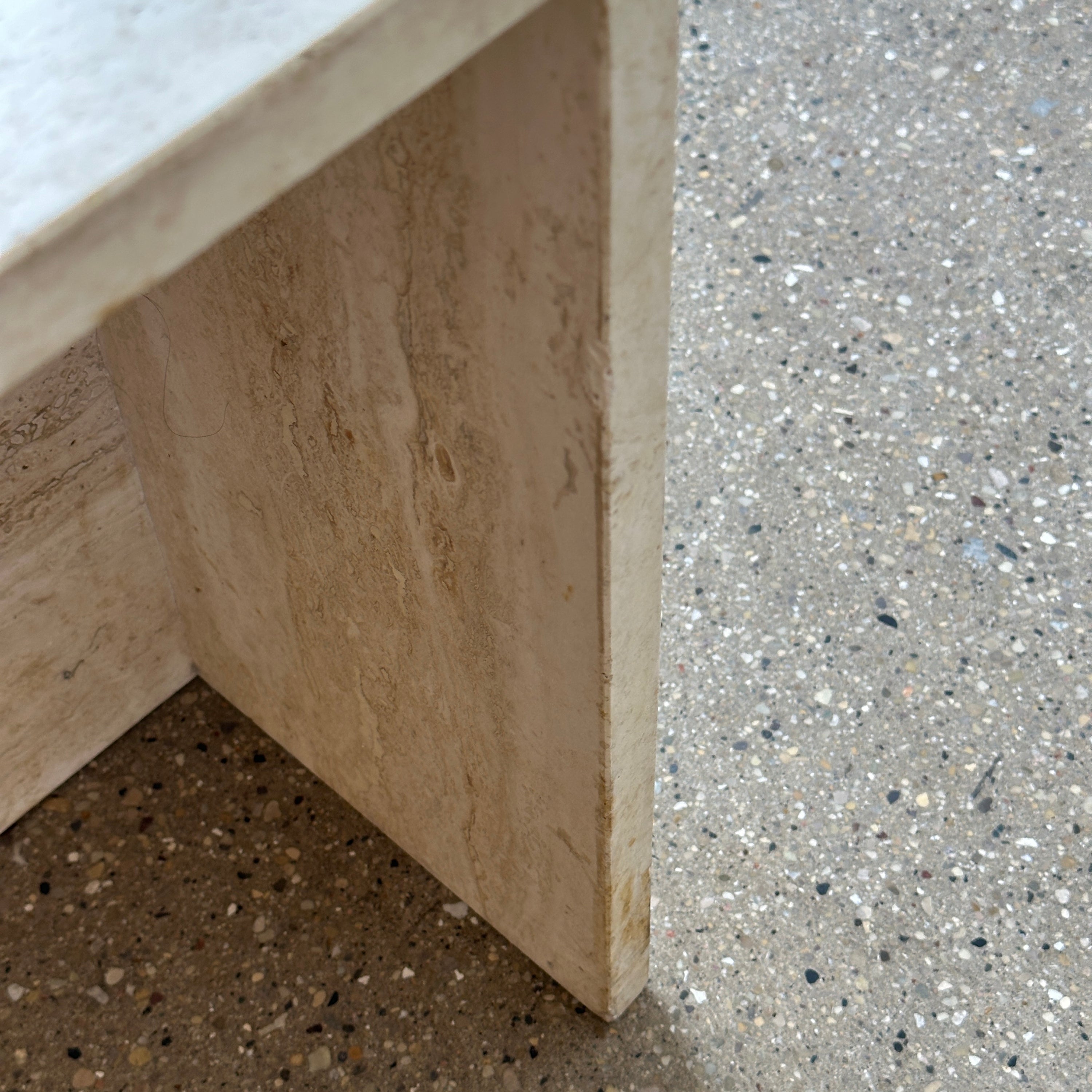 Tiered Travertine Nesting Tables