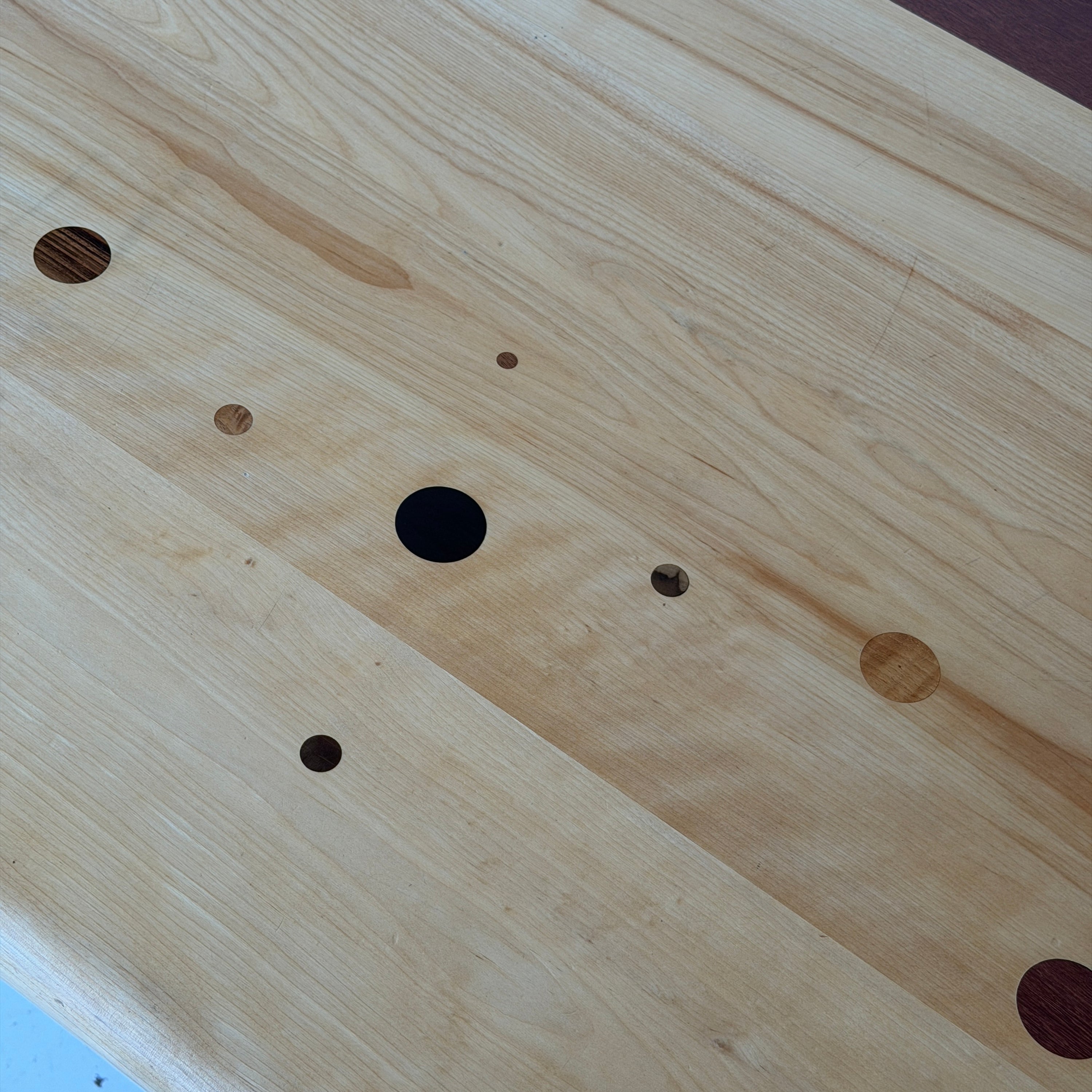 Mixed Wood Sculptural Inlaid Dining Table/Desk by Steven Spiro