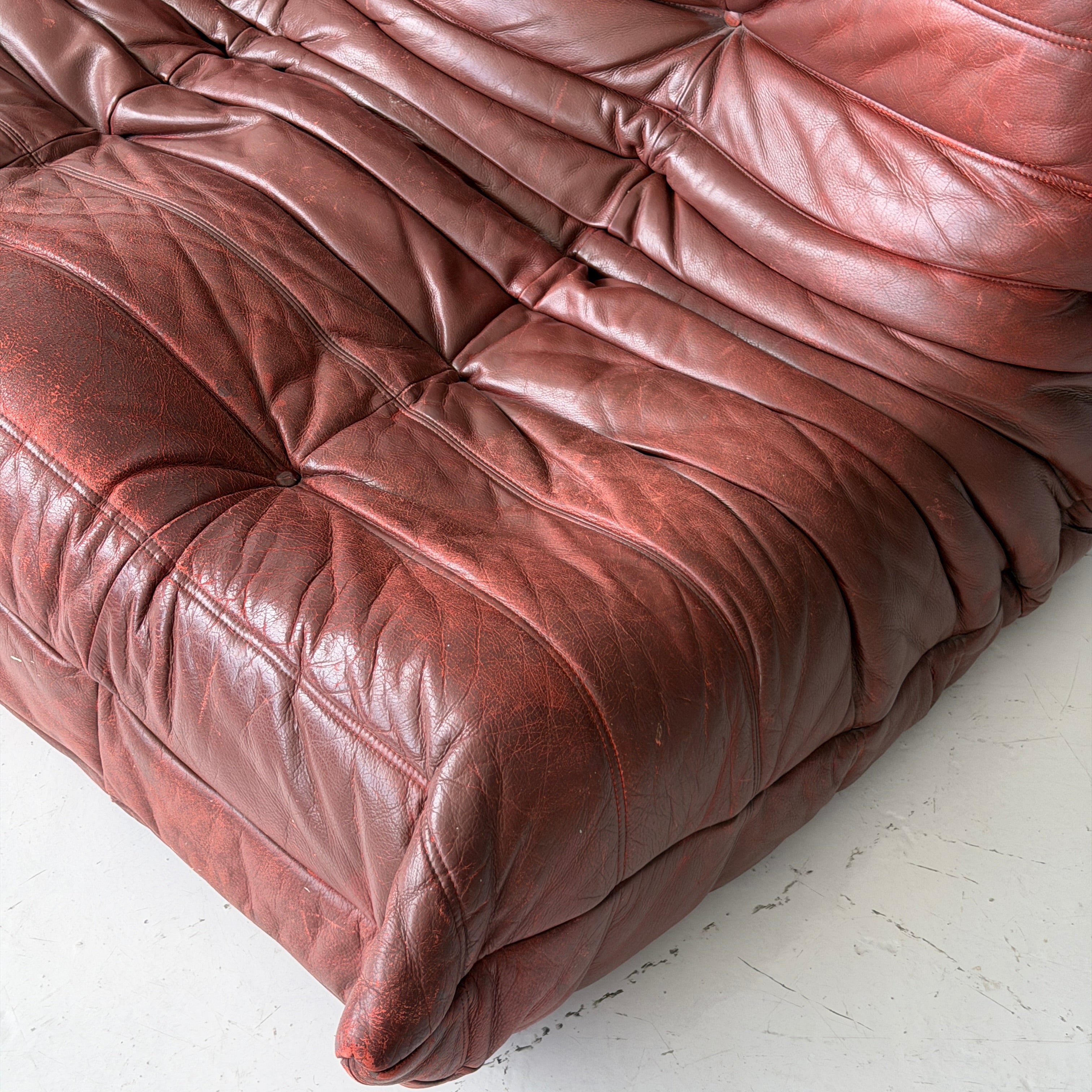 Leather Togo Loveseat by Michel Ducaroy for Ligne Roset