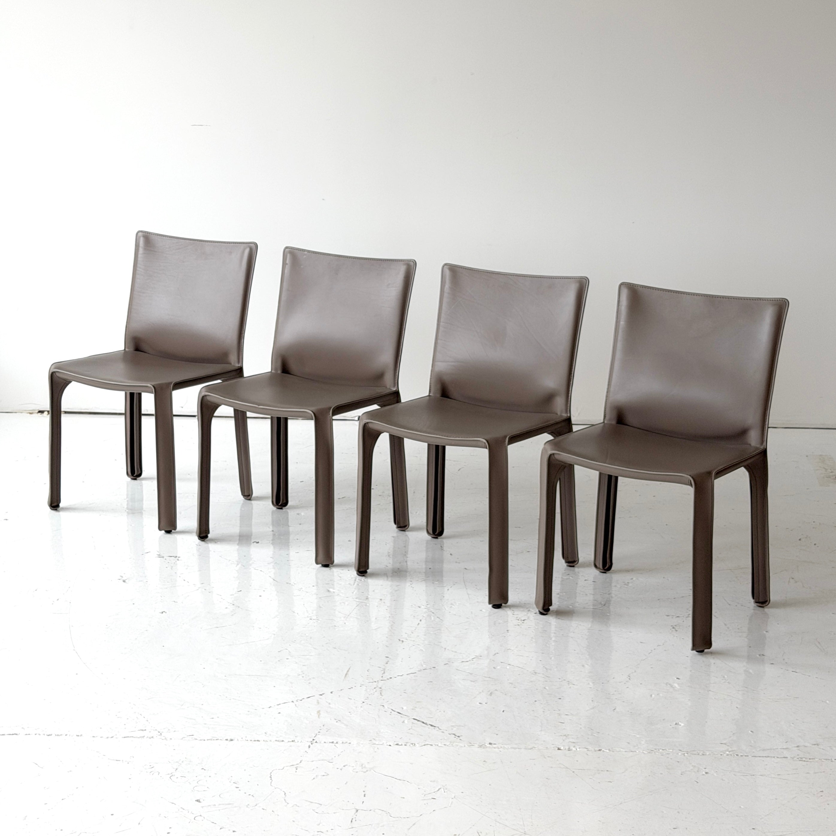 Leather Cab Chairs by Mario Bellini for Cassina