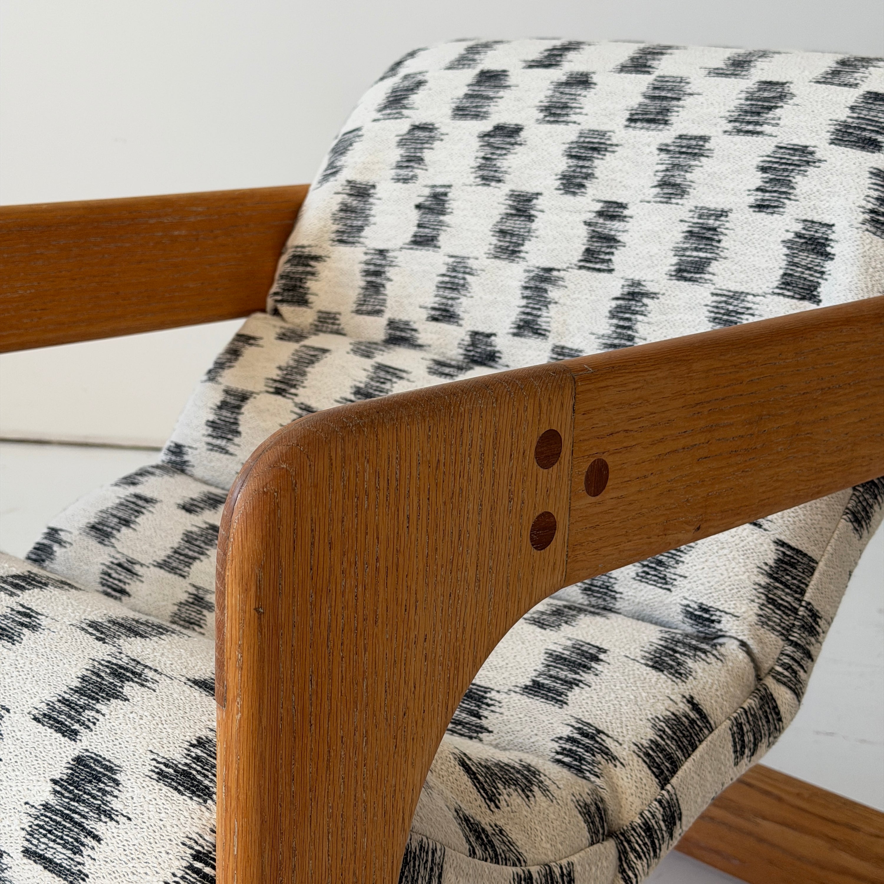 Brutalist Oak Lounge Chair by Lou Hodges