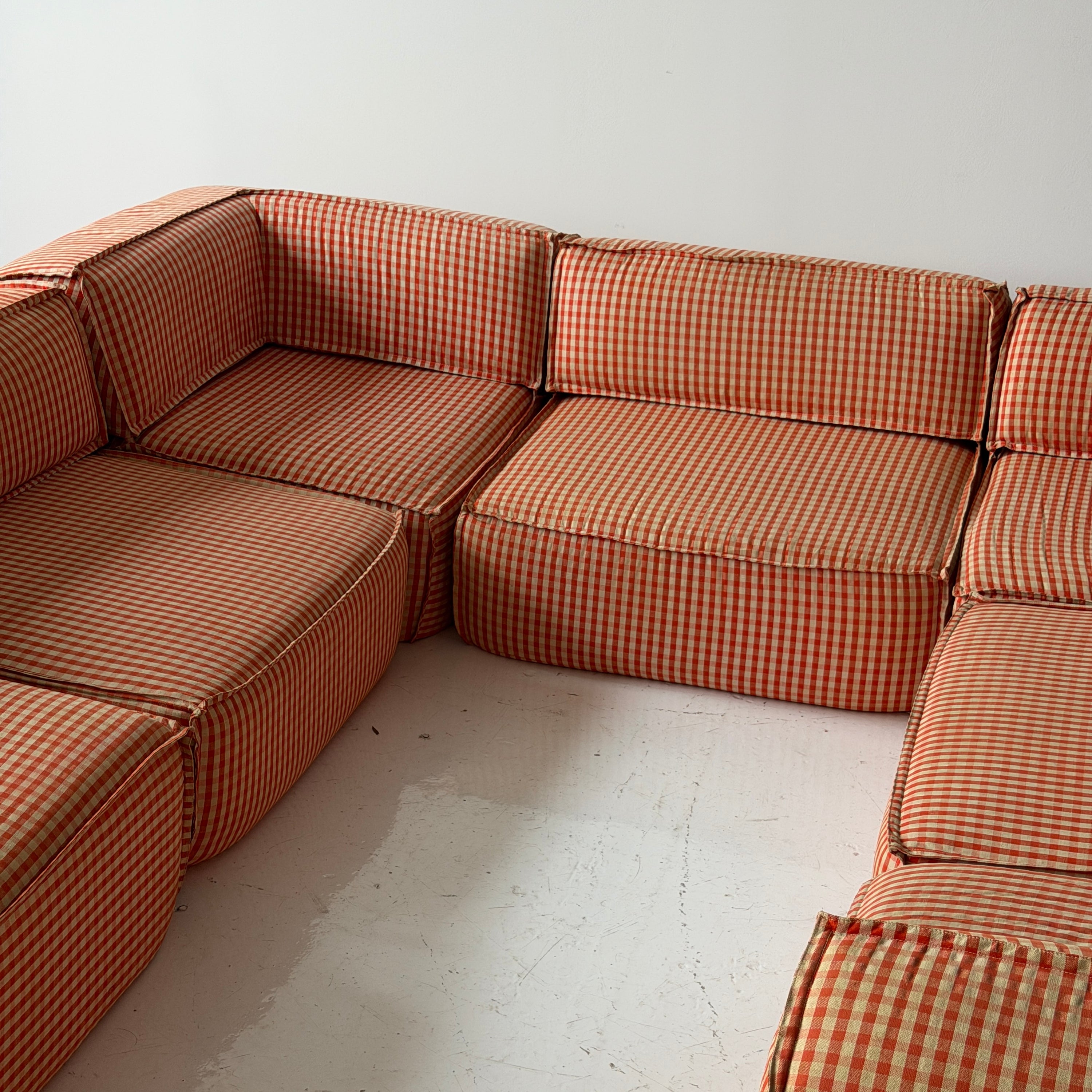 Playpen Sectional by Hans Hopfer for Roche Bobois in Gingham