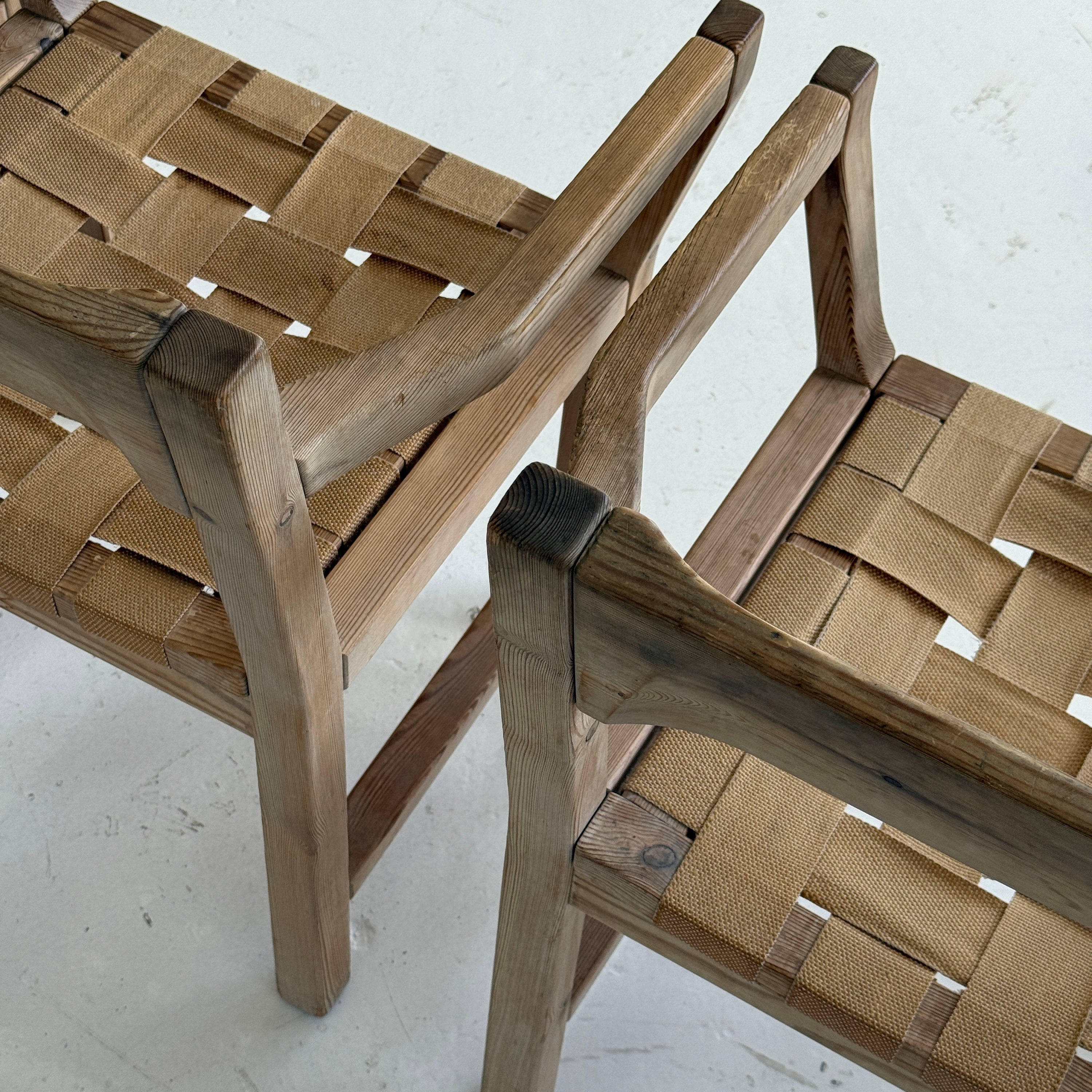 Danish Pine Woven Dining Chairs